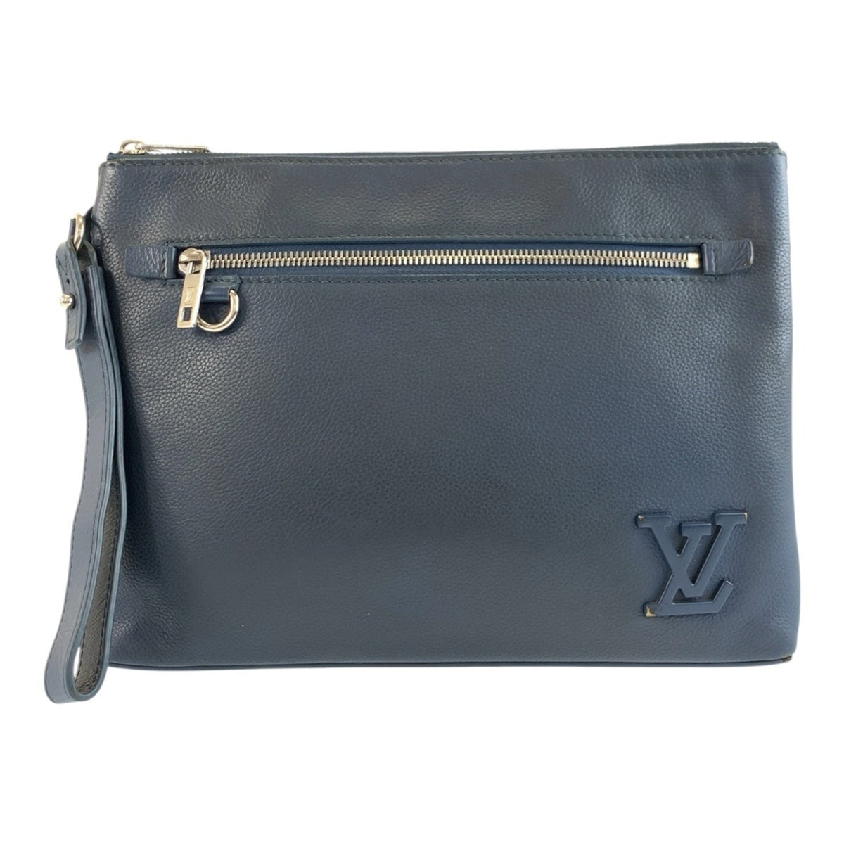 Louis Vuitton Blue Leather Clutch Bag Pochette (Pre-Owned)