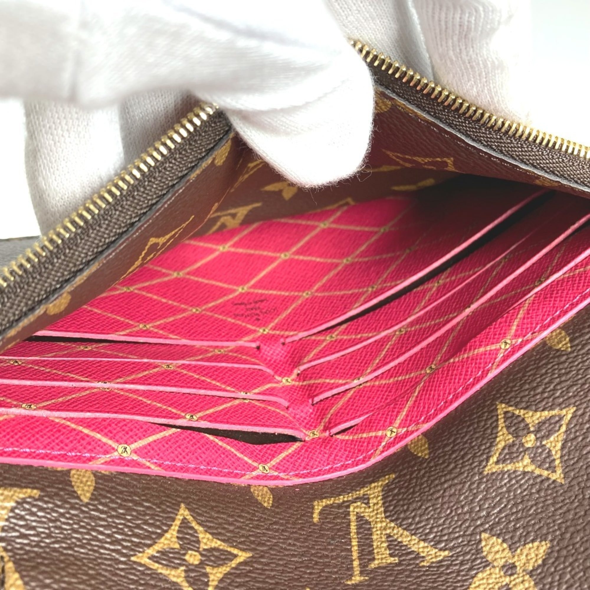 Louis Vuitton Brown Pink Monogram Clutch Bag Pochette Shoulder Bag (Pre-Owned)