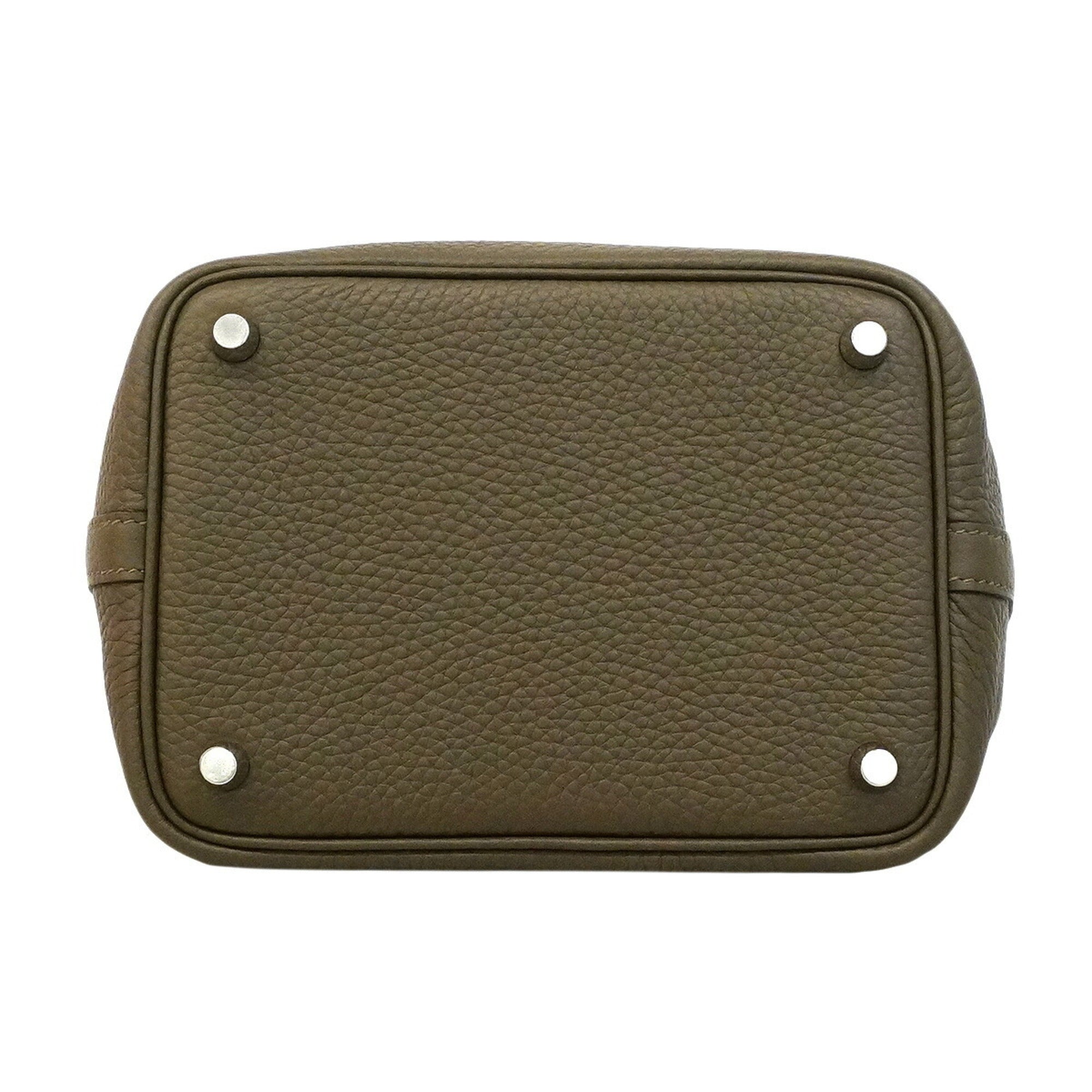 Hermes Brown Taurillon Clemence Leather Handbag (Pre-Owned)