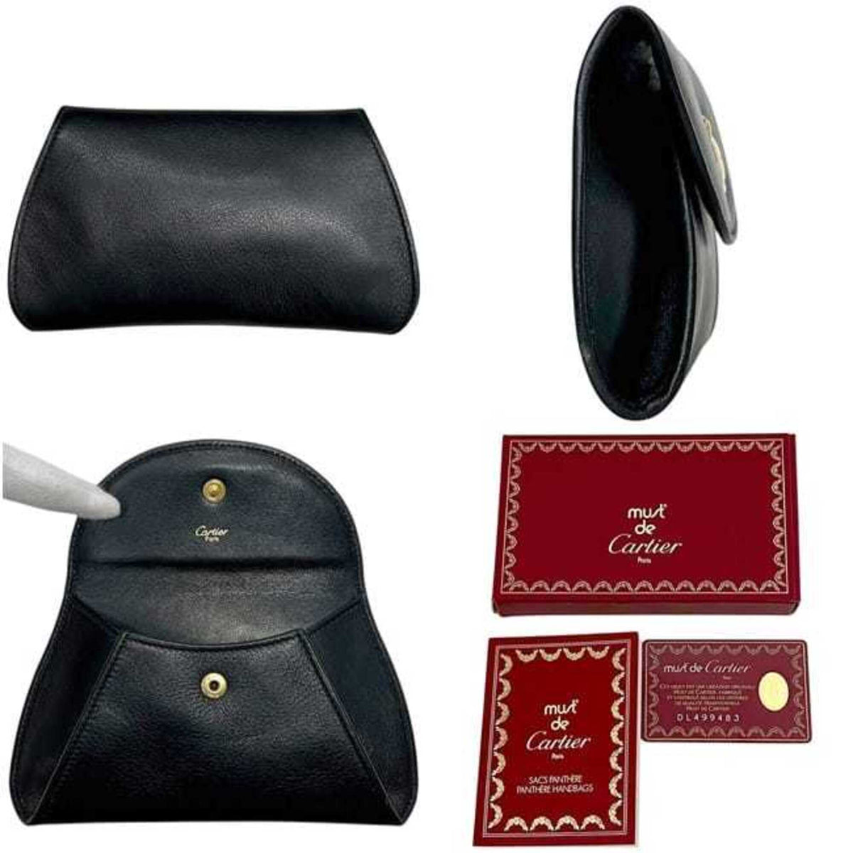 Cartier Panthère Black Leather Pouch (Pre-Owned)