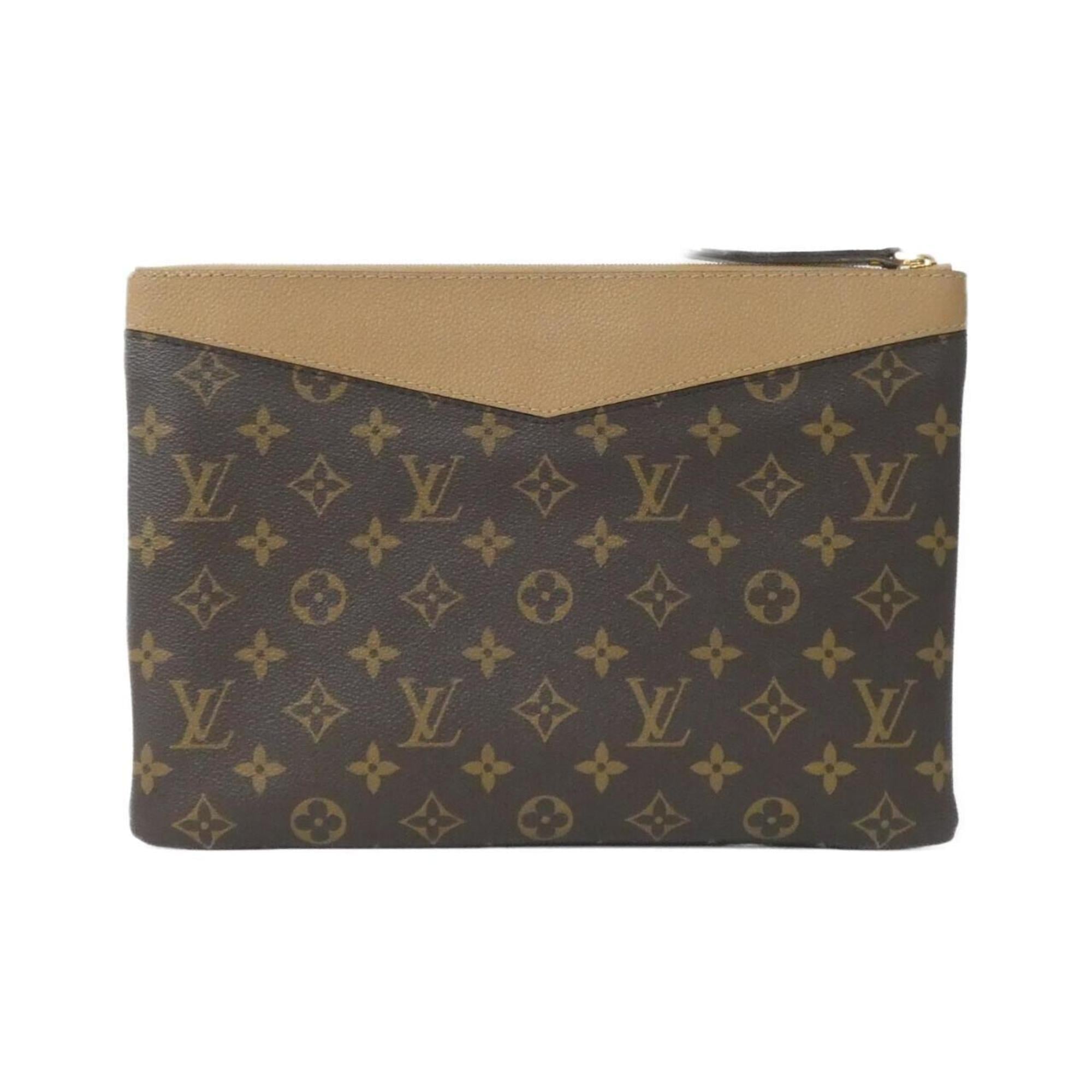 Louis Vuitton Brown Coated Canvas Handbag Pouch (Pre-Owned)