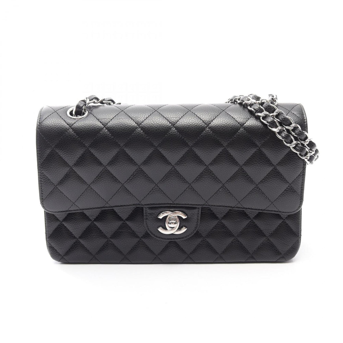 Chanel Black Grained Calfskin Shoulder Bag (Pre-Owned)