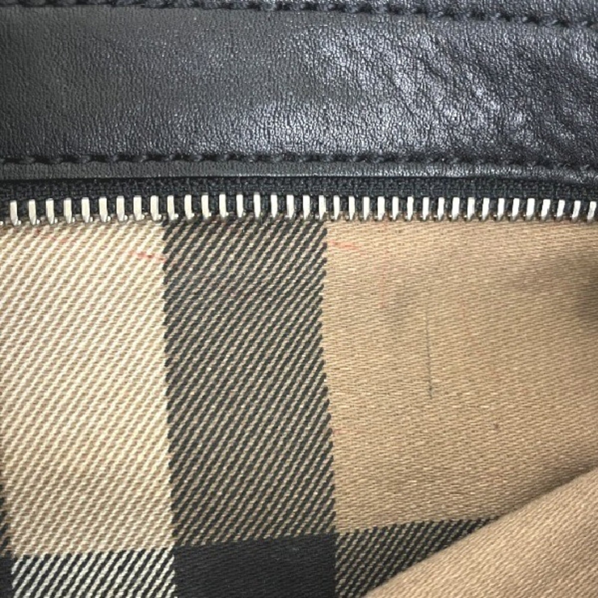 Burberry Black Bordeaux Canvas Leather Tote Bag (Pre-Owned)
