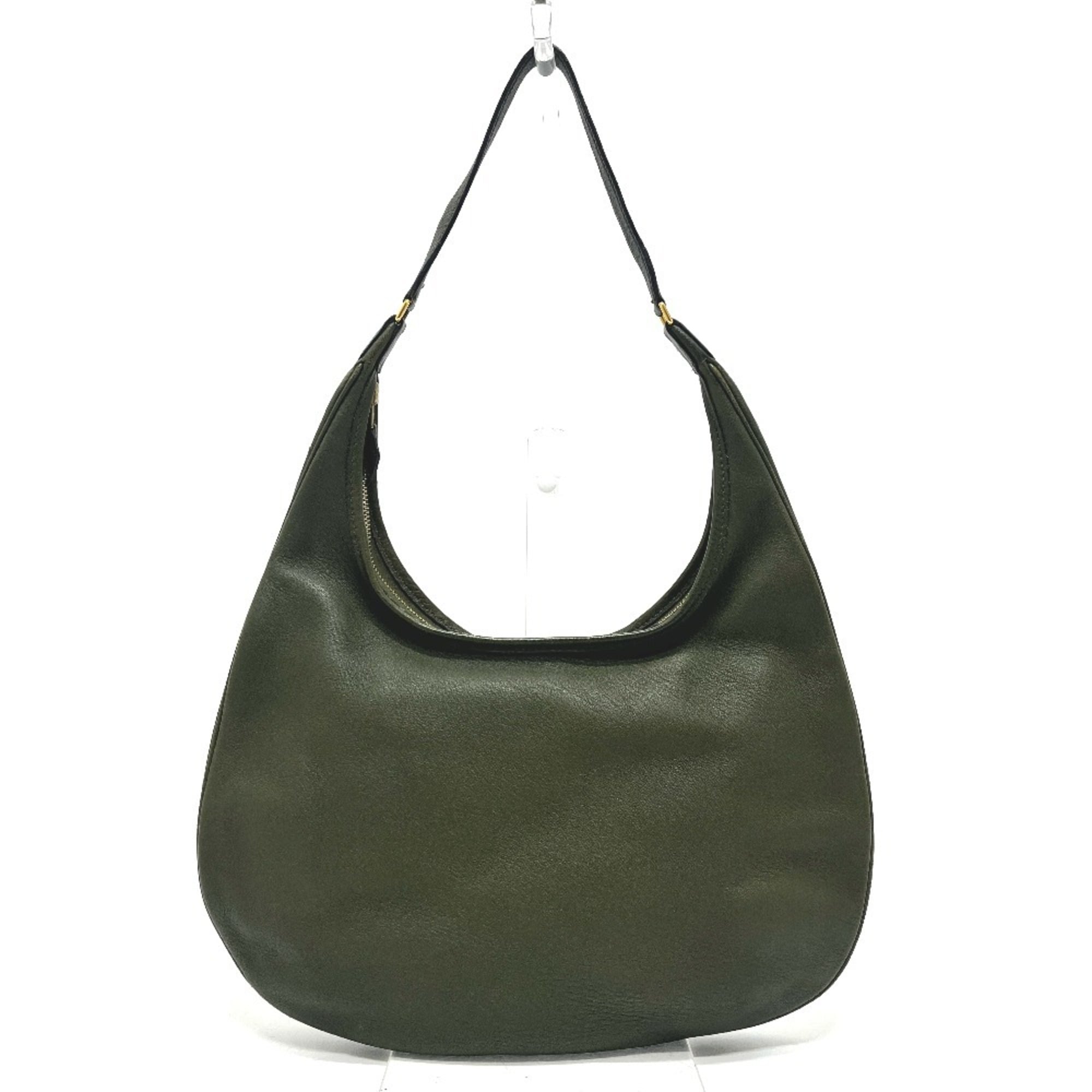 Hermes Khaki Leather Handbag (Pre-Owned)