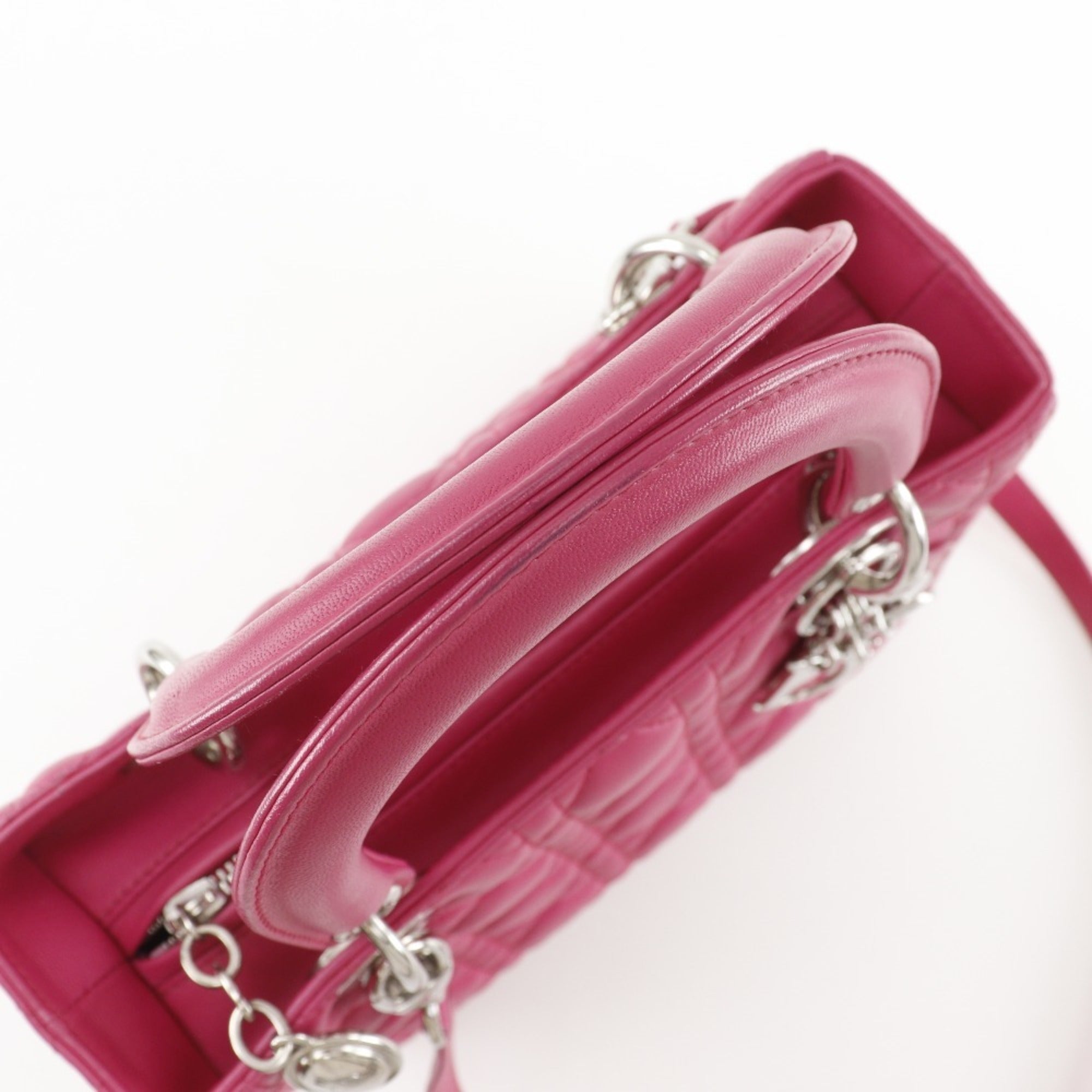Christian Dior Lady Dior Pink Leather Handbag (Pre-Owned)