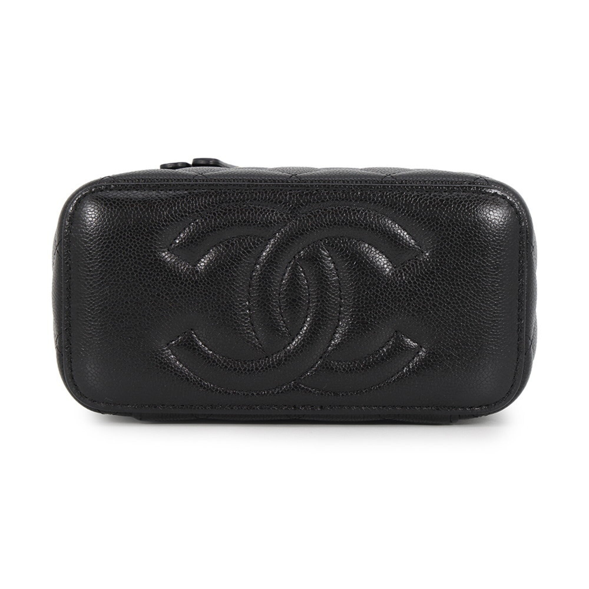 Chanel Matelasse Black Grained Calfskin Handbag Shoulder Bag (Pre-Owned)