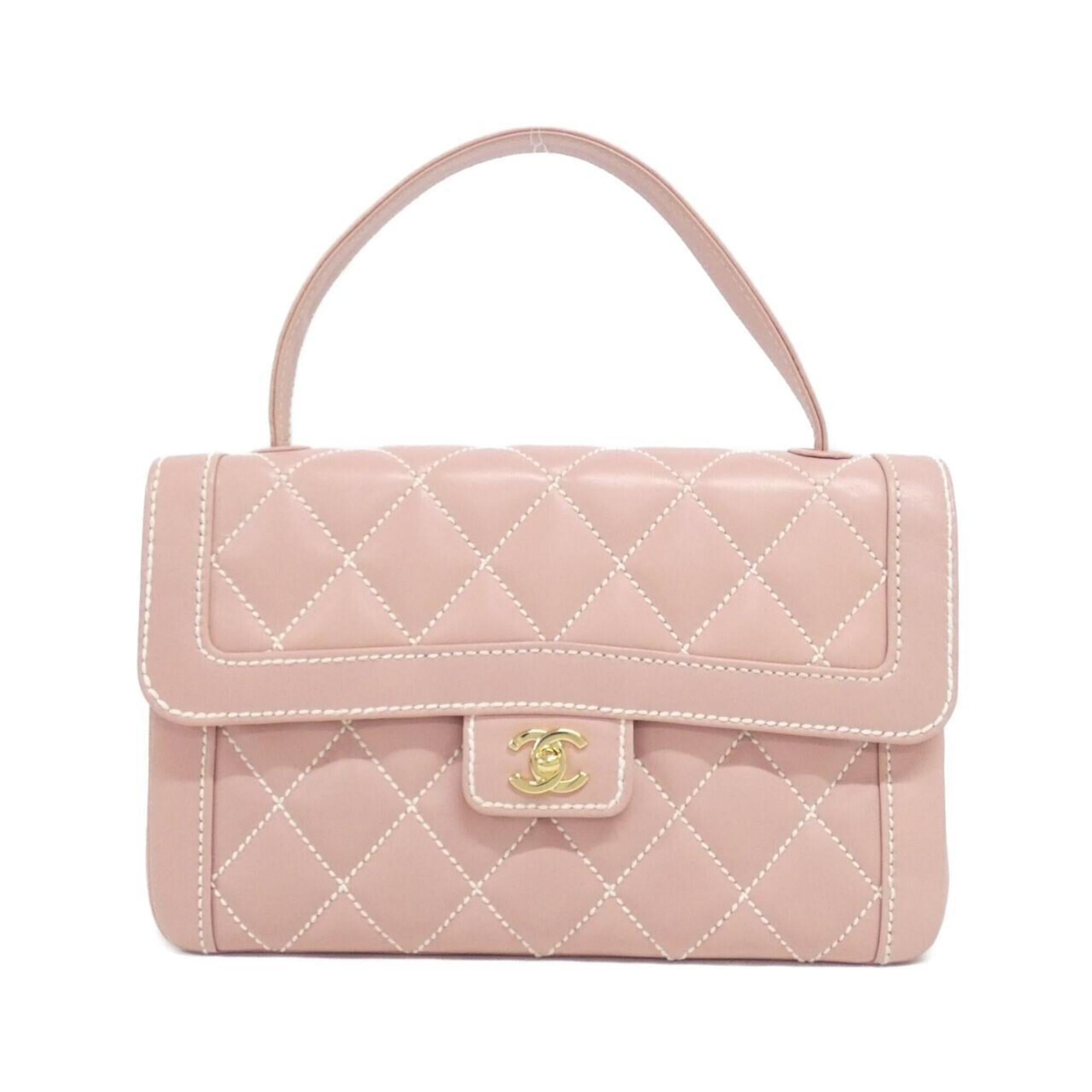 Chanel Wild Stitch Pink Leather Handbag (Pre-Owned)