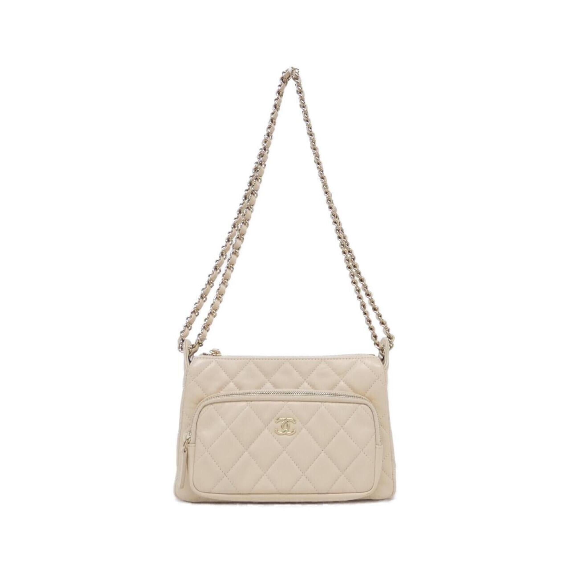 Chanel Beige Leather Shoulder Bag (Pre-Owned)