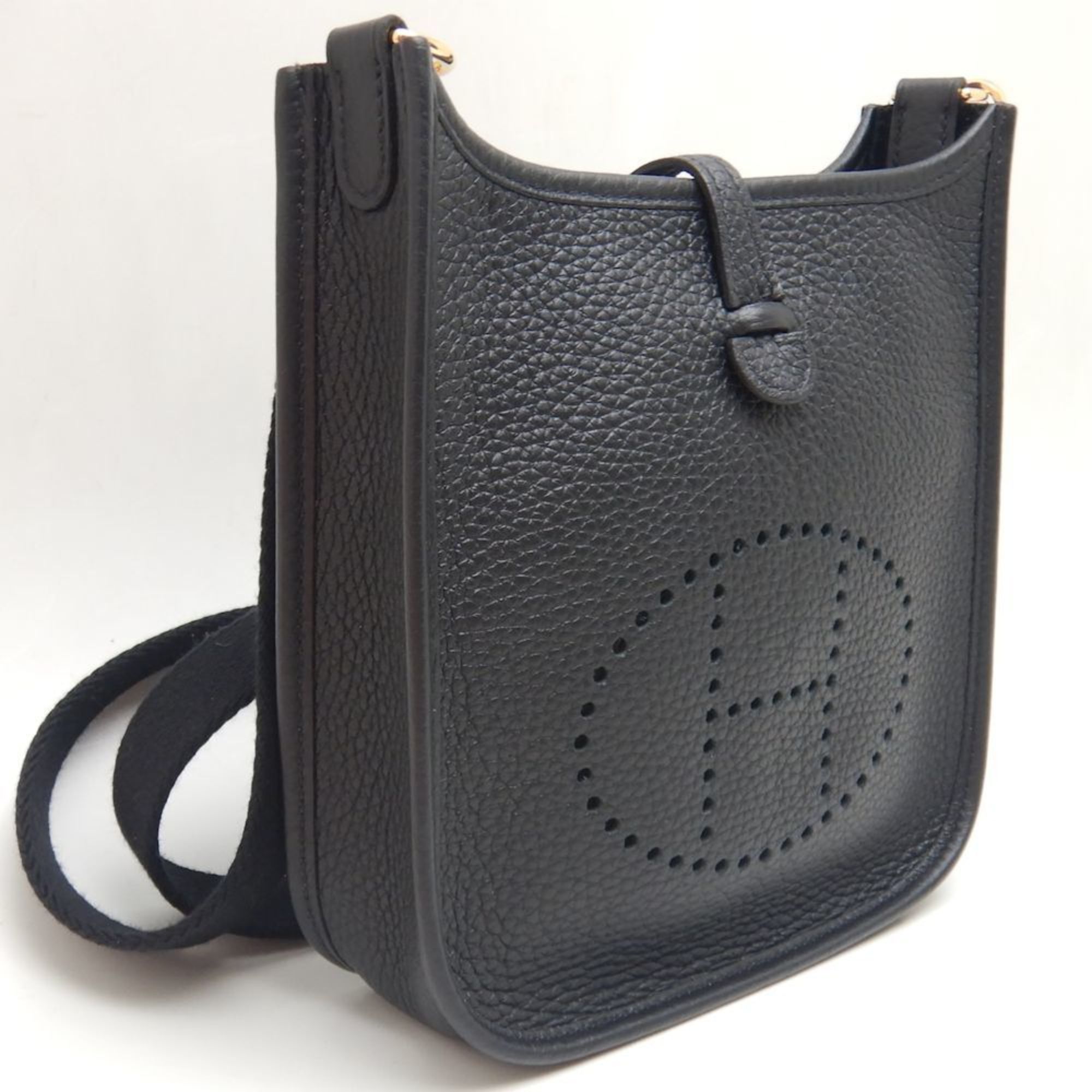 Hermes Black Taurillon Clemence Leather Shoulder Bag (Pre-Owned)