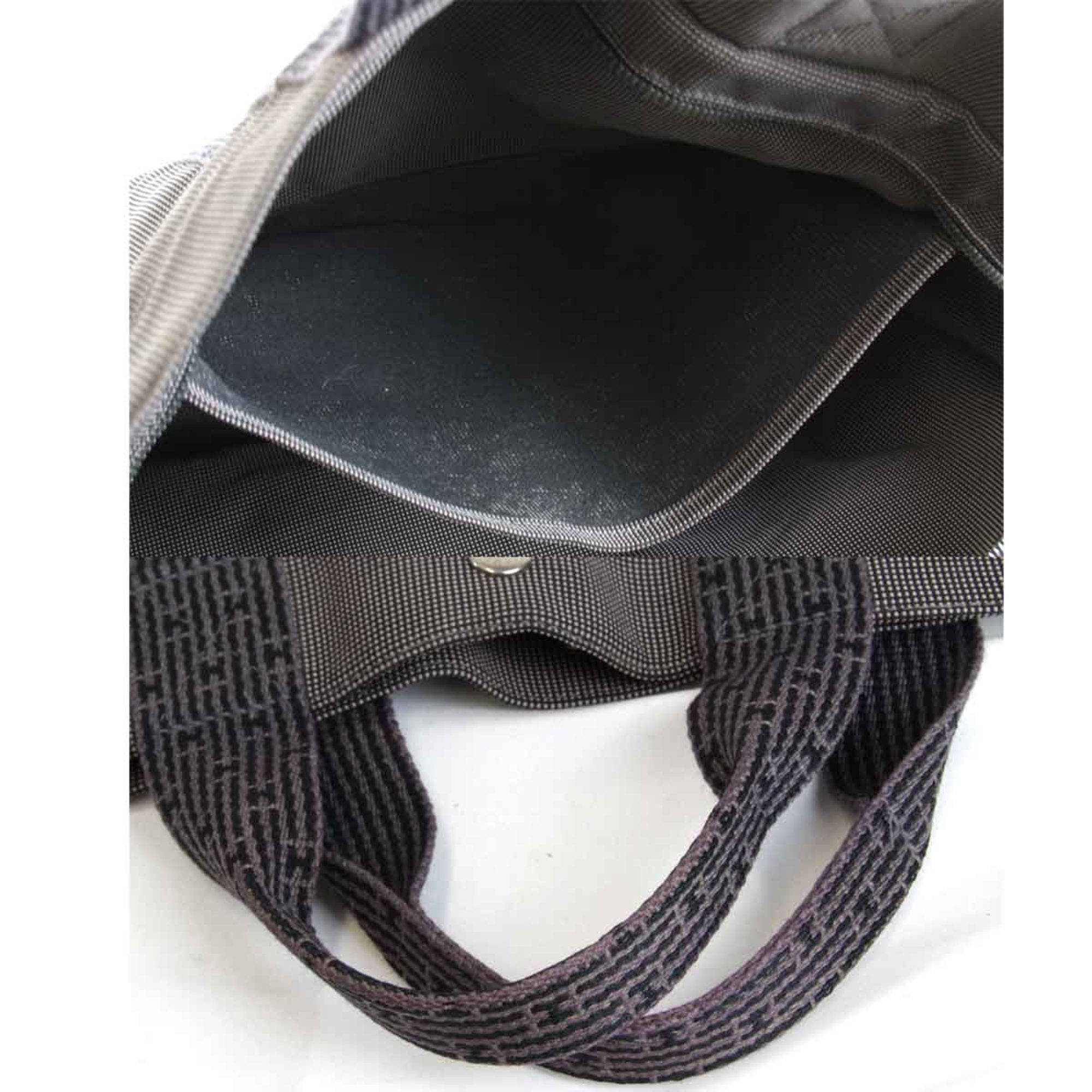 Hermes Gray Canvas Handbag (Pre-Owned)