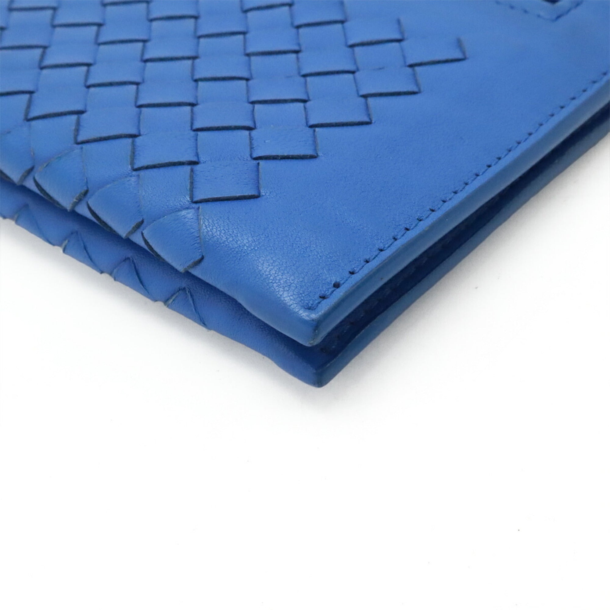 Bottega Veneta Blue Intrecciato Clutch Bag (Pre-Owned)