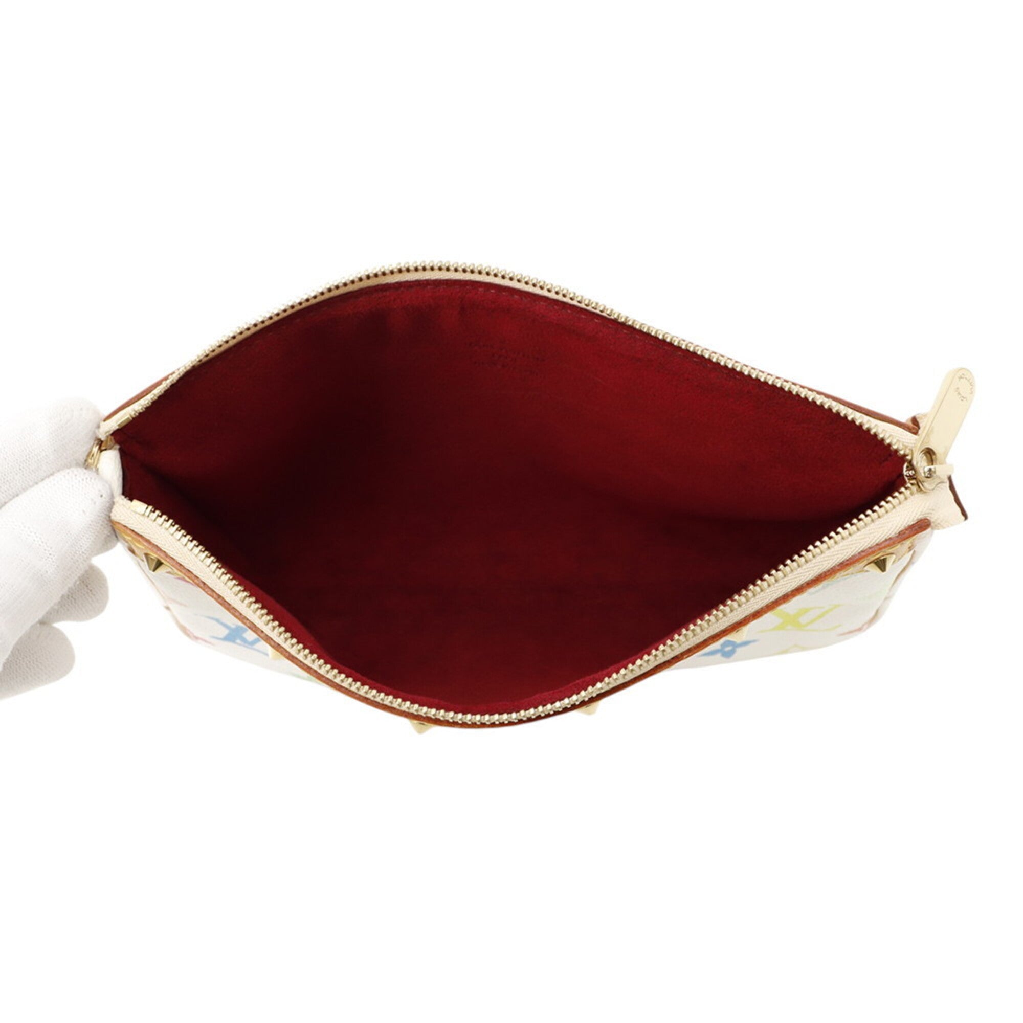Louis Vuitton Blanc Monogram Multicolore Handbag Pouch (Pre-Owned)