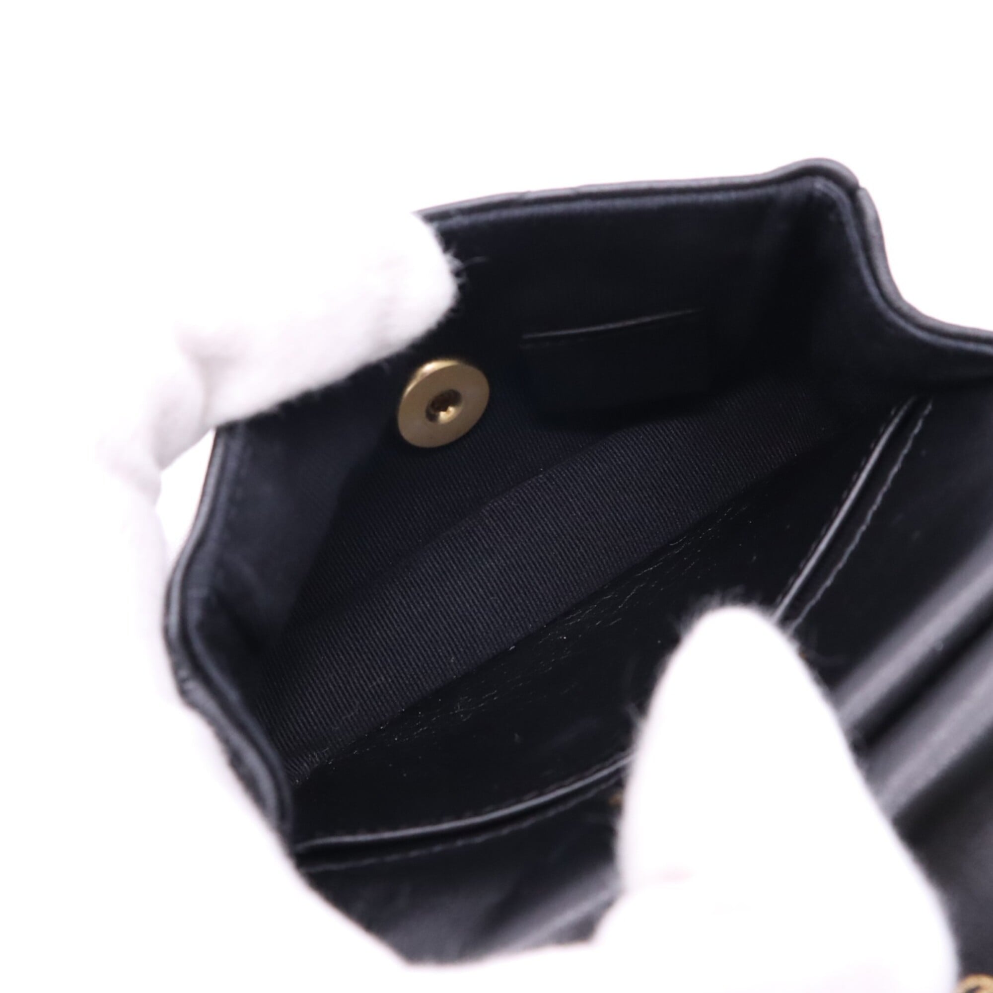 Chanel Matelasse Black Leather Chain/Shoulder Wallet (Pre-Owned)