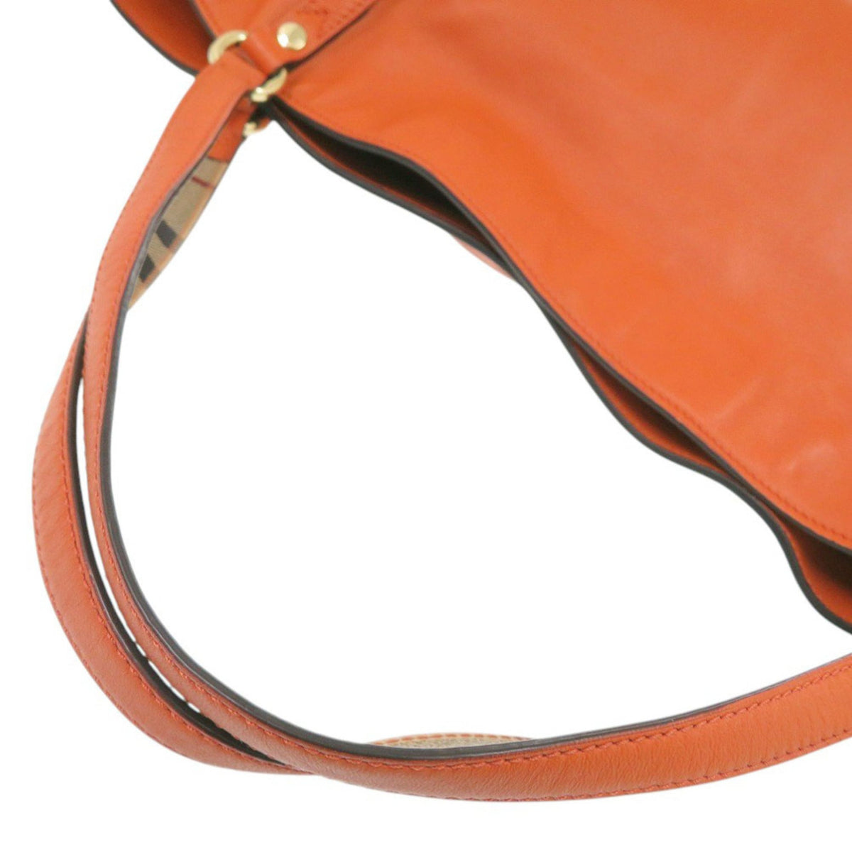 Burberry Orange Leather Tote Bag (Pre-Owned)