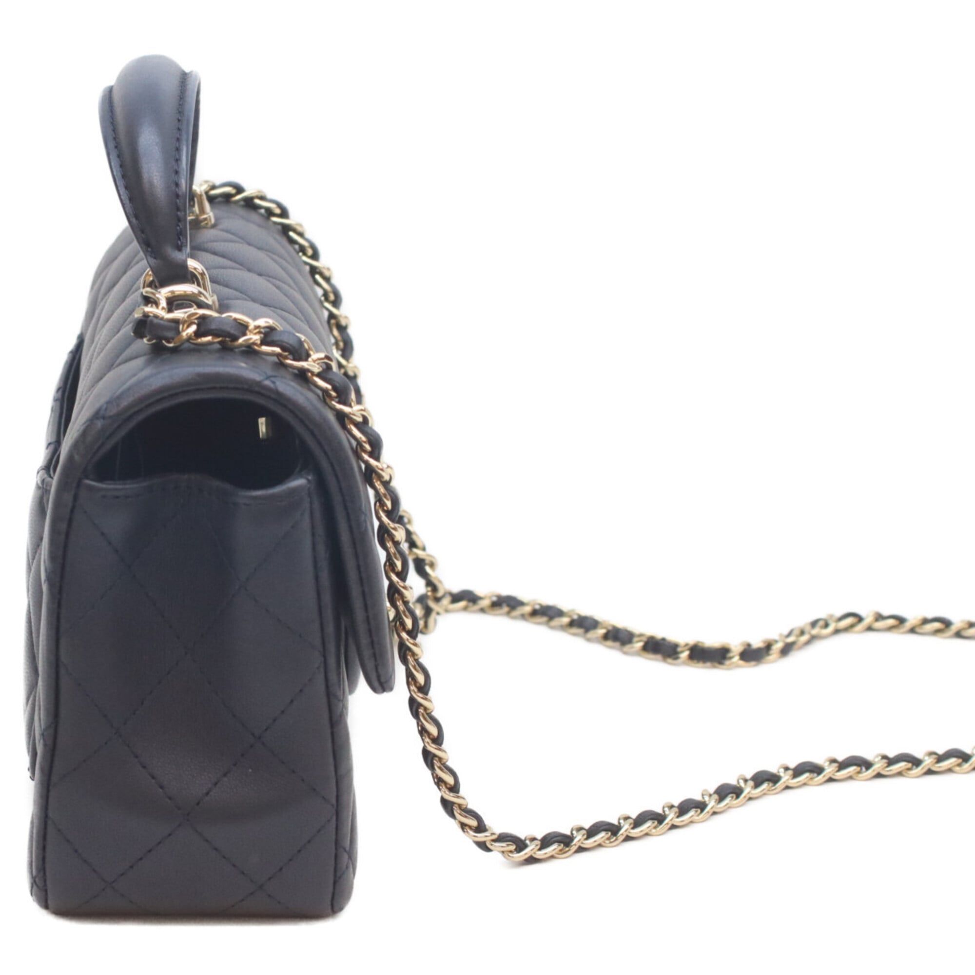Chanel Matelasse Navy Leather Shoulder Bag (Pre-Owned)