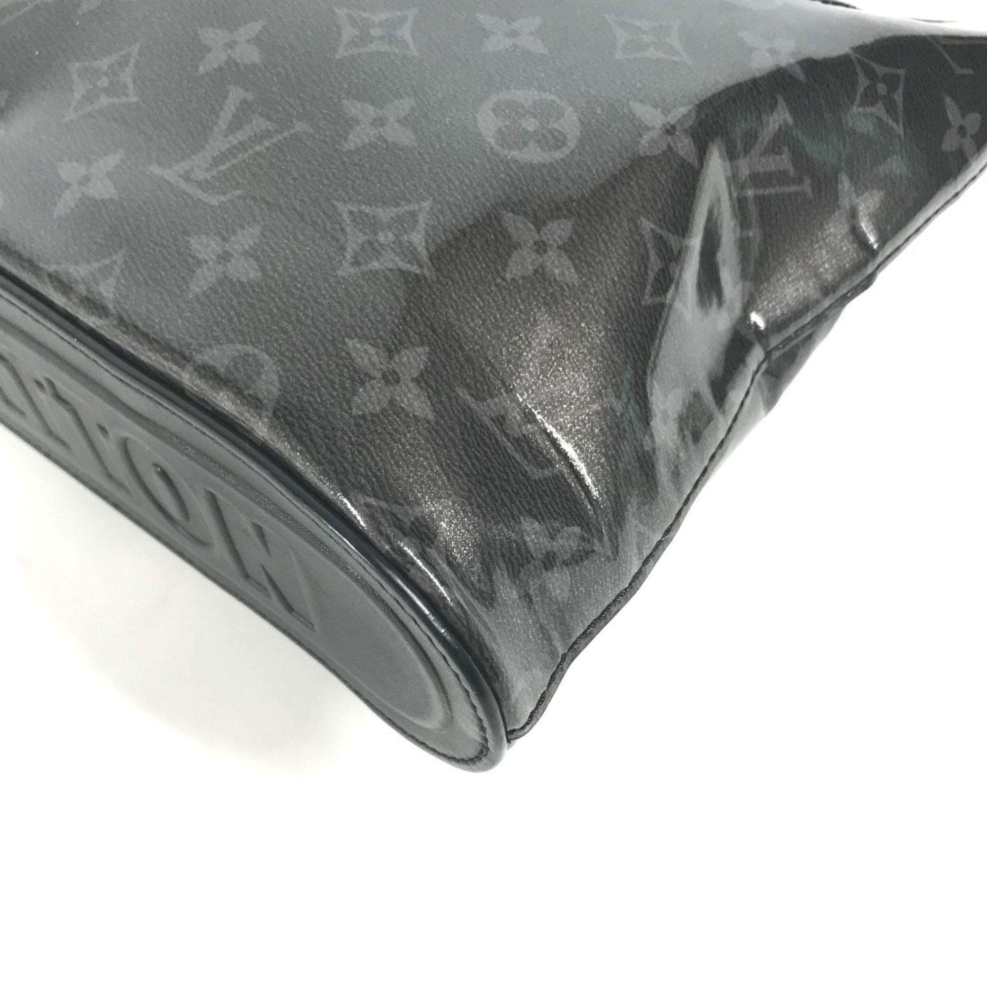 Louis Vuitton Black Vinyl Leather Clutch Bag Pochette Pouch (Pre-Owned)