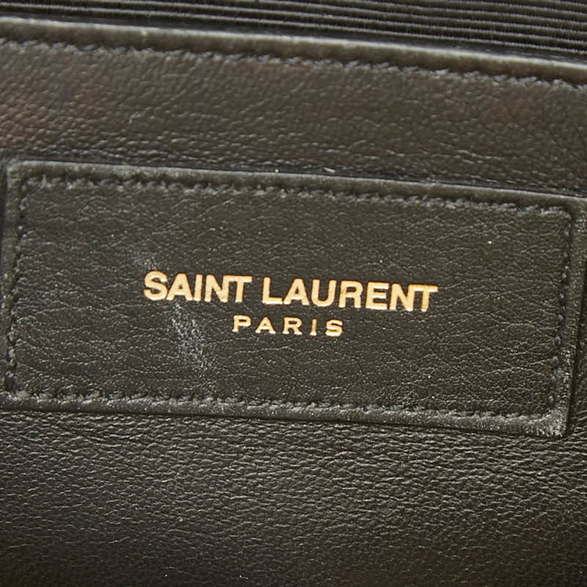 Saint Laurent Gold Leather Handbag Shoulder Bag (Pre-Owned)