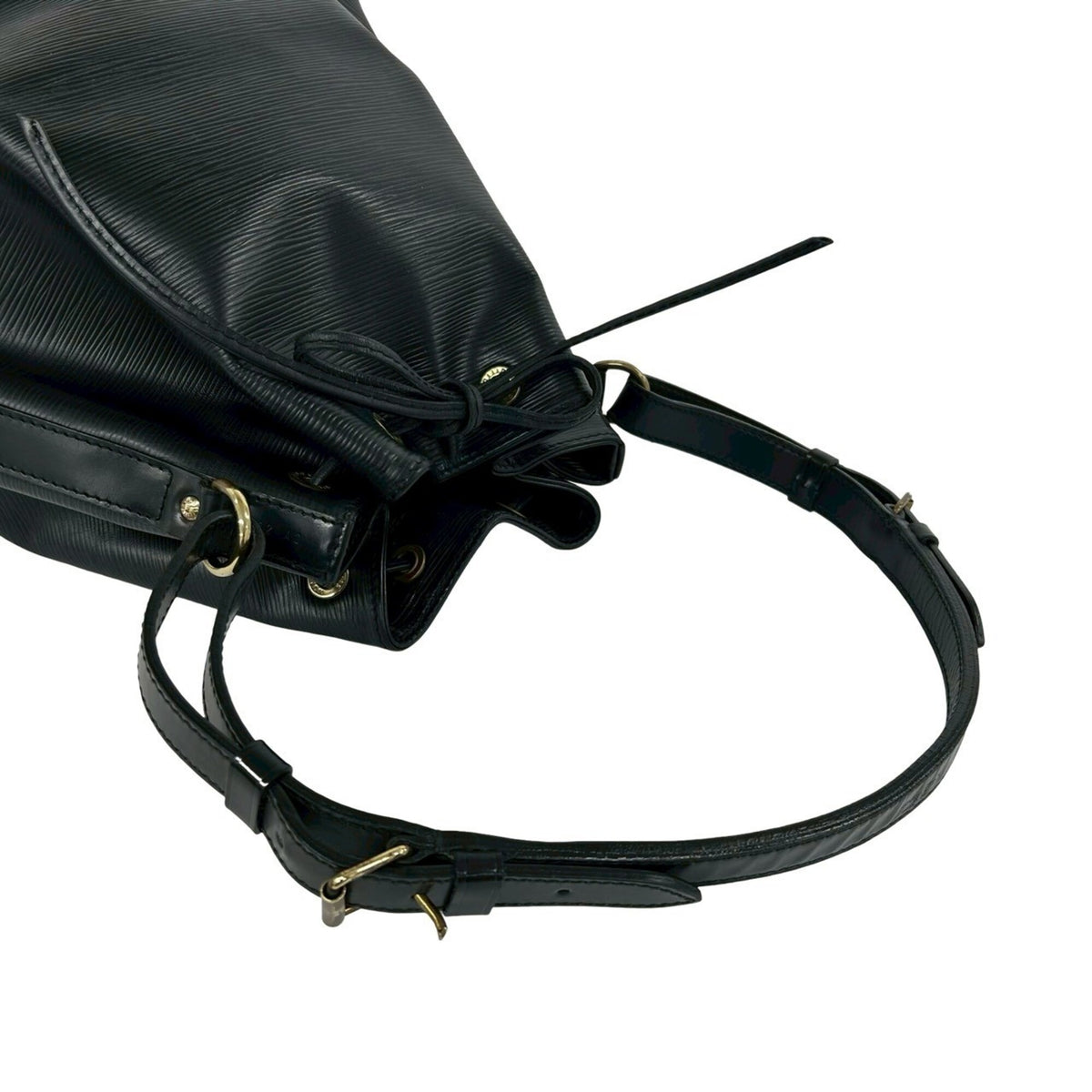 Louis Vuitton Black Leather Shoulder Bag Tote Bag (Pre-Owned)