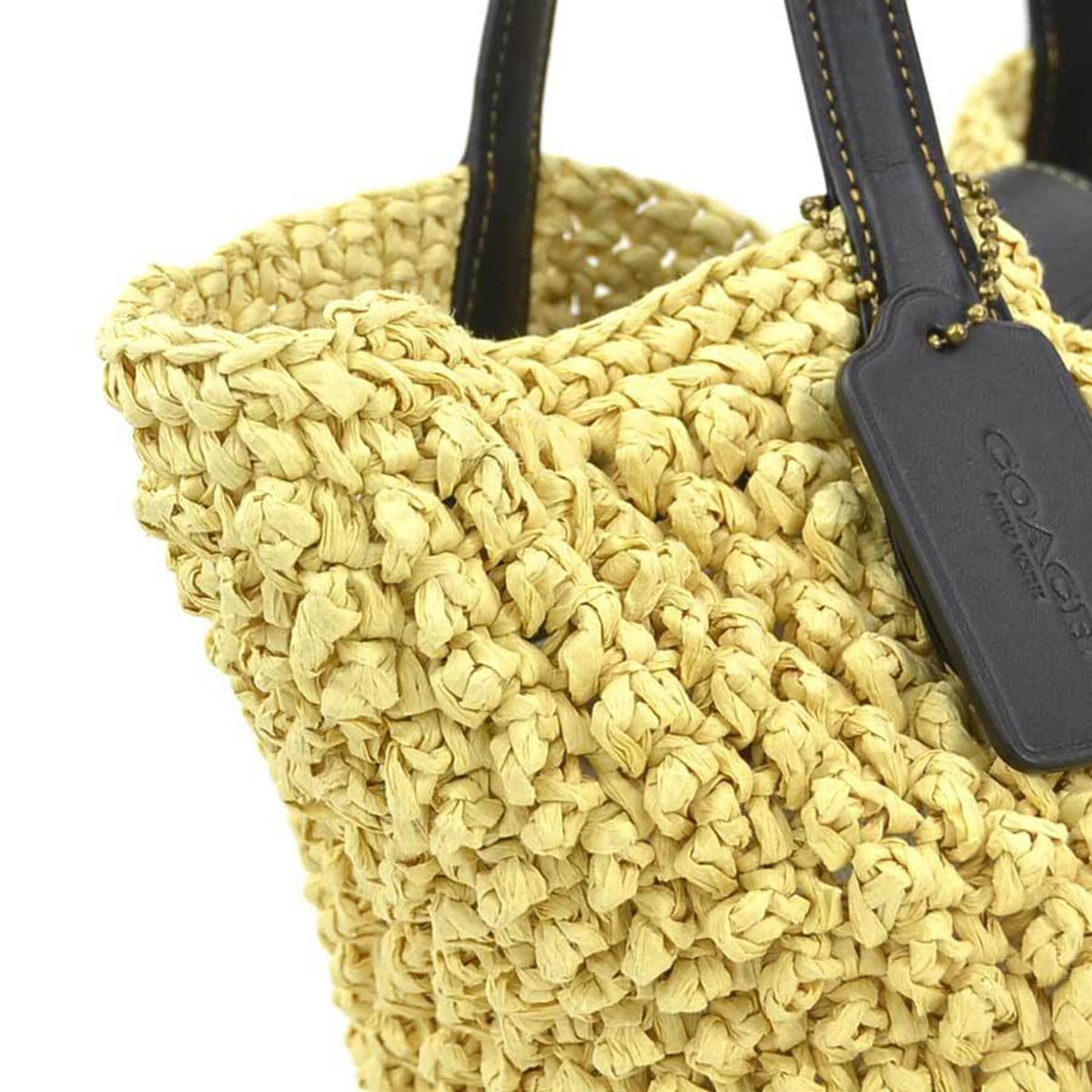 Coach Black Raffia Leather Handbag Pouch (Pre-Owned)