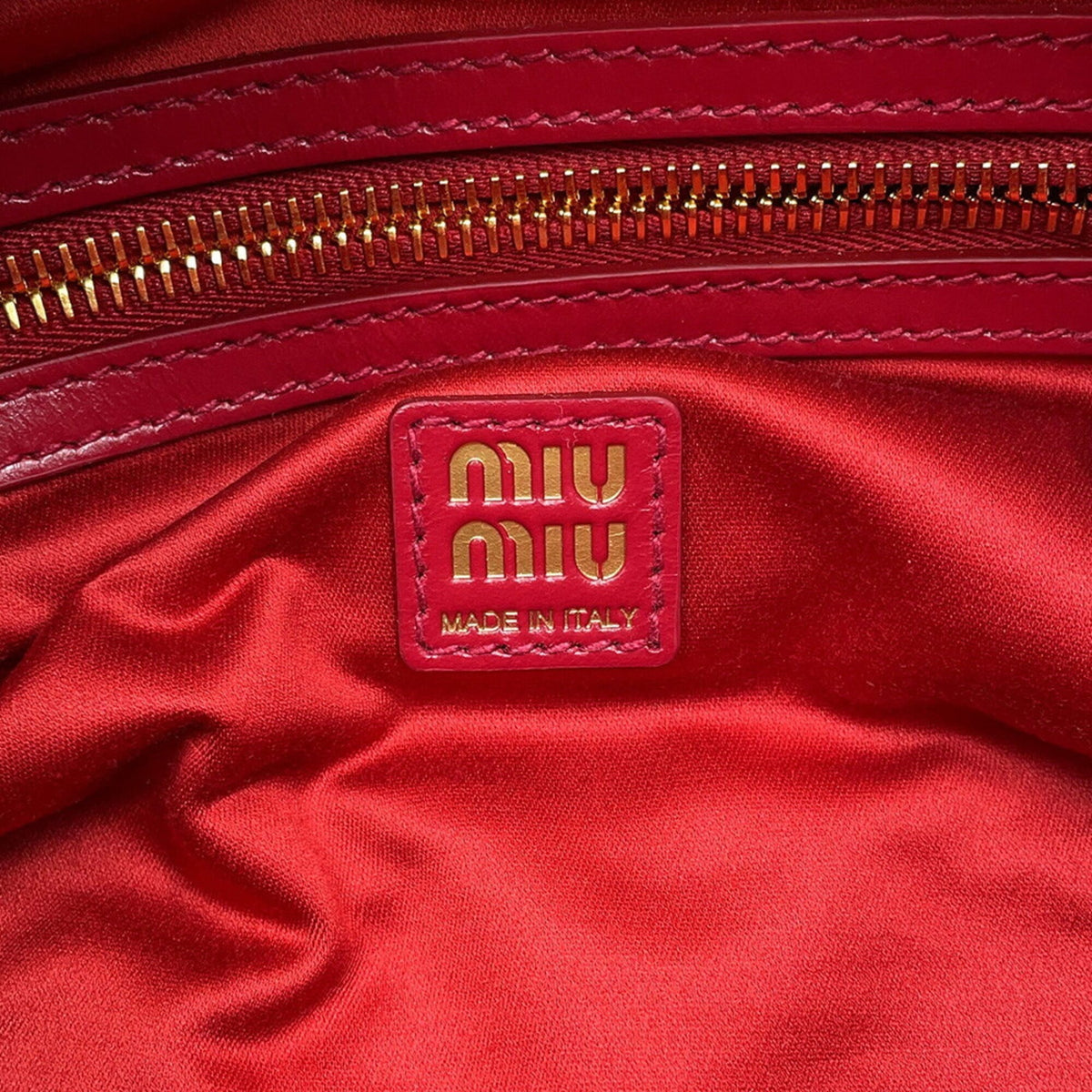 Miu Miu Red Color Leather Handbag (Pre-Owned)