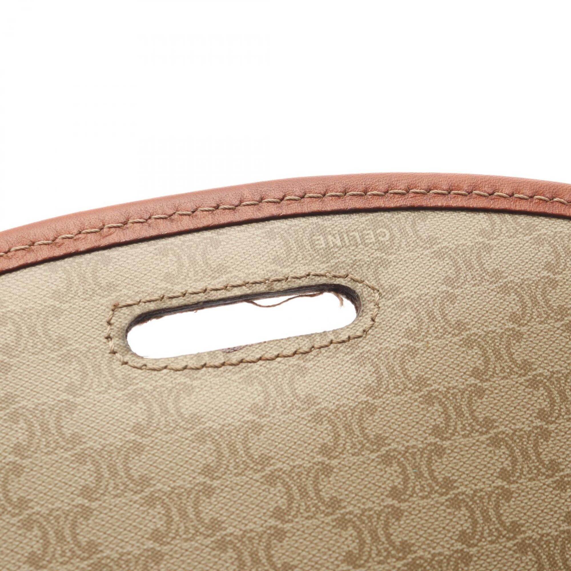 Celine Beige Brown Coated Canvas Leather Handbag Shoulder Bag (Pre-Owned)