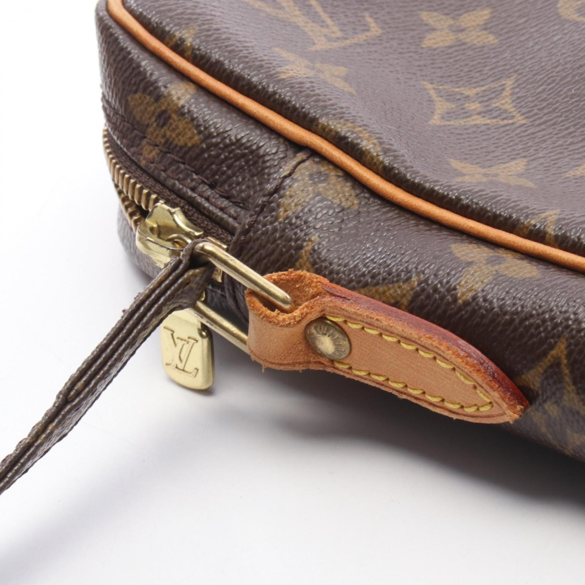 Louis Vuitton Brown Coated Canvas Leather Monogram Handbag Shoulder Bag (Pre-Owned)