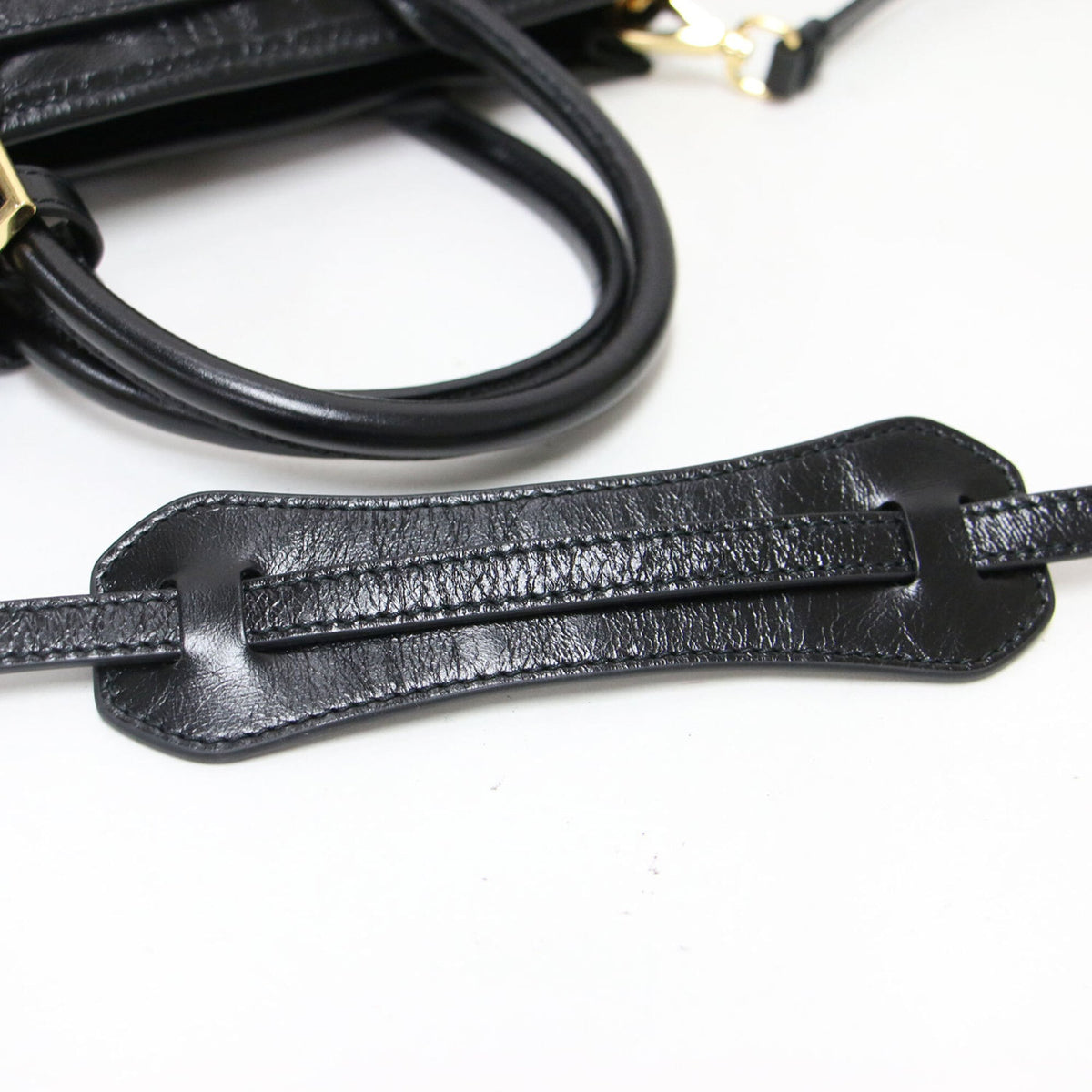 Prada Black Leather Handbag Shoulder Bag (Pre-Owned)