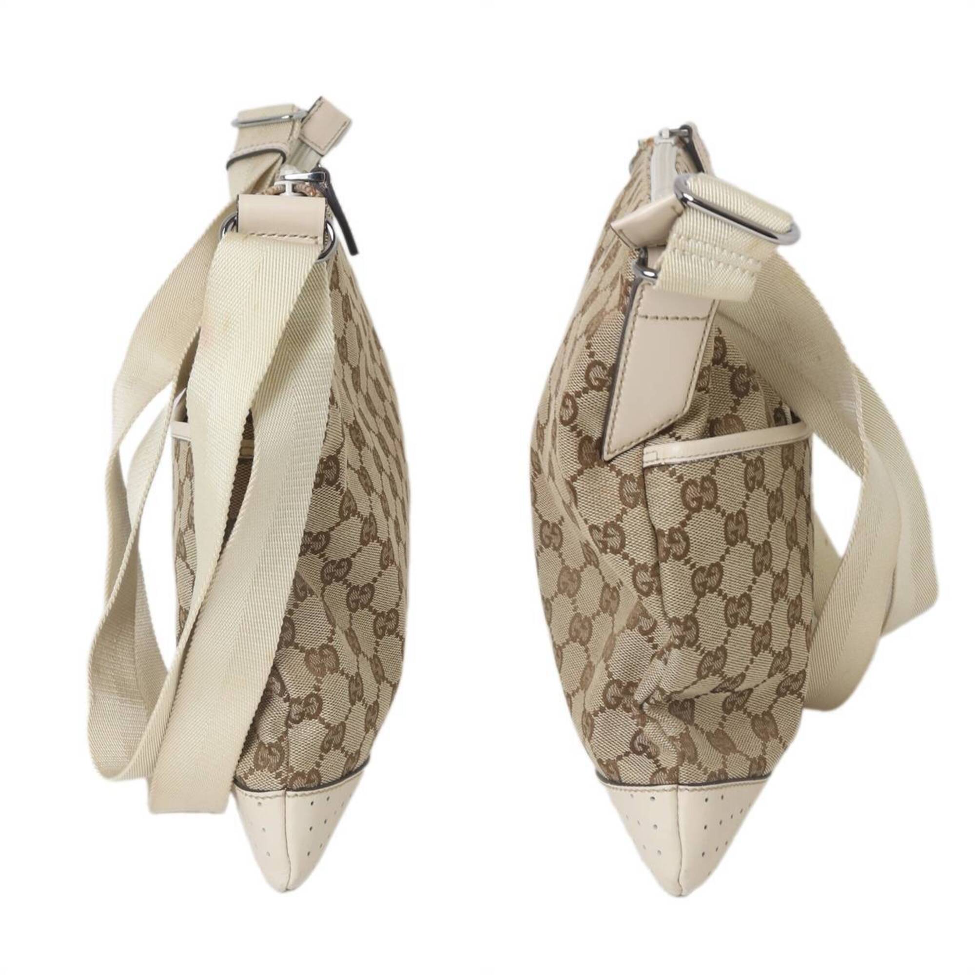 Gucci Gg Canvas Beige Off-White Gg Canvas Shoulder Bag (Pre-Owned)