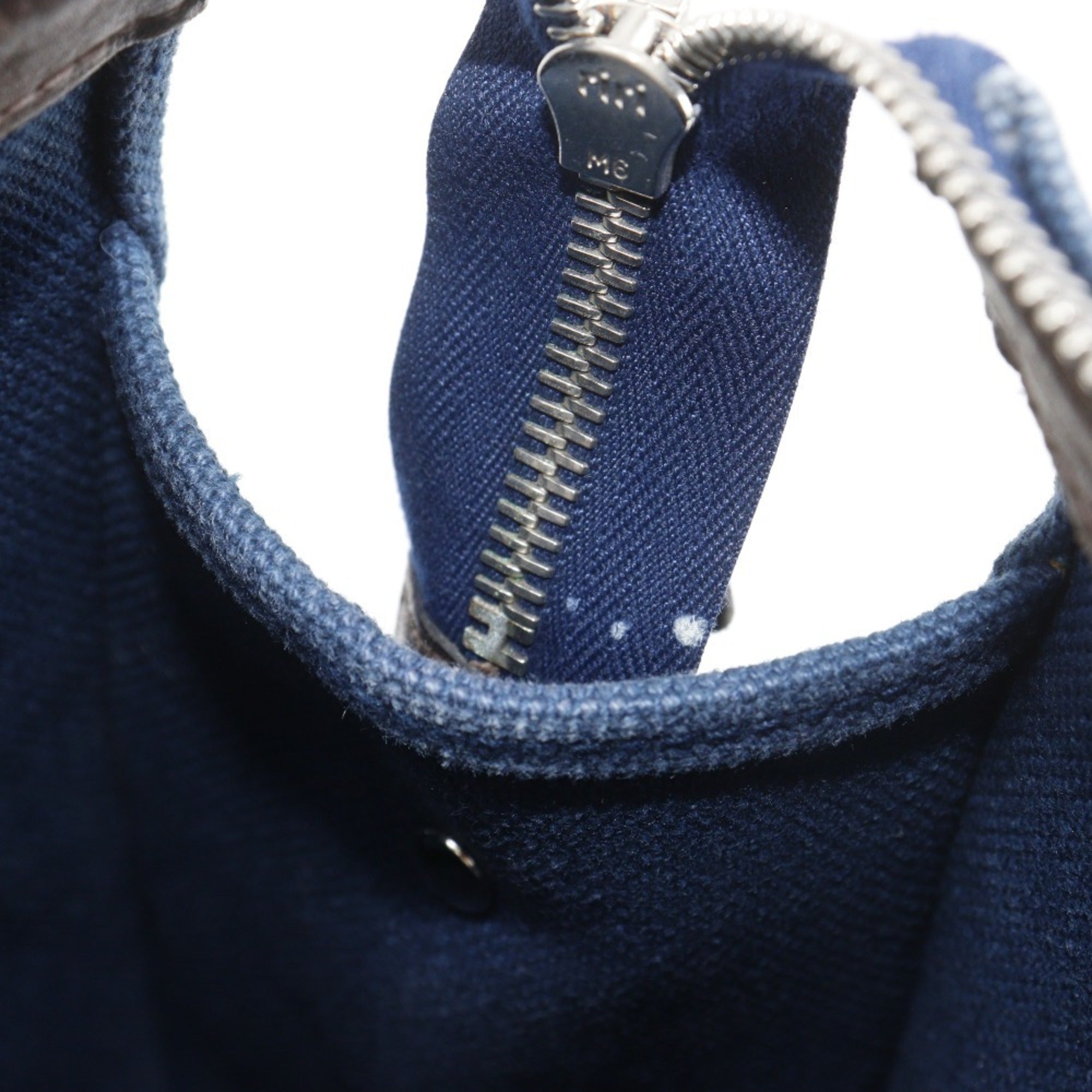 Hermes Navy Canvas Handbag (Pre-Owned)