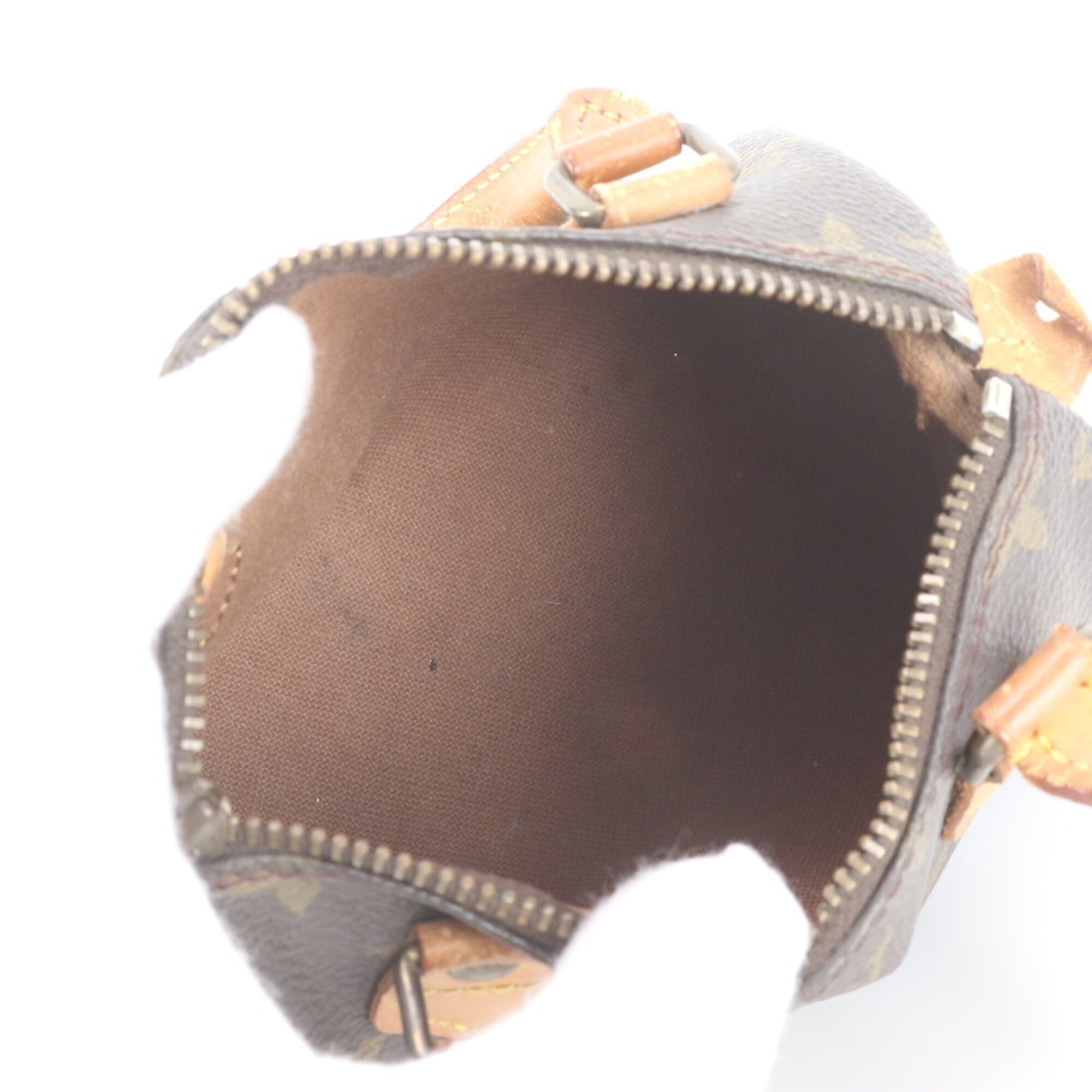 Louis Vuitton Brown Leather Coated Canvas Handbag Tote Bag (Pre-Owned)