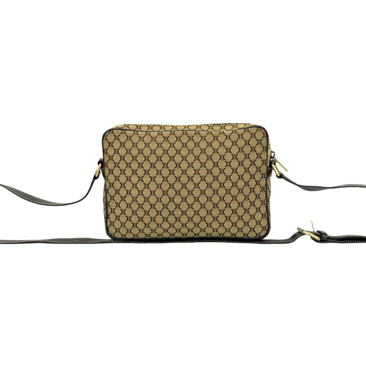 Celine Beige Brown Canvas Leather Pochette Shoulder Bag (Pre-Owned)
