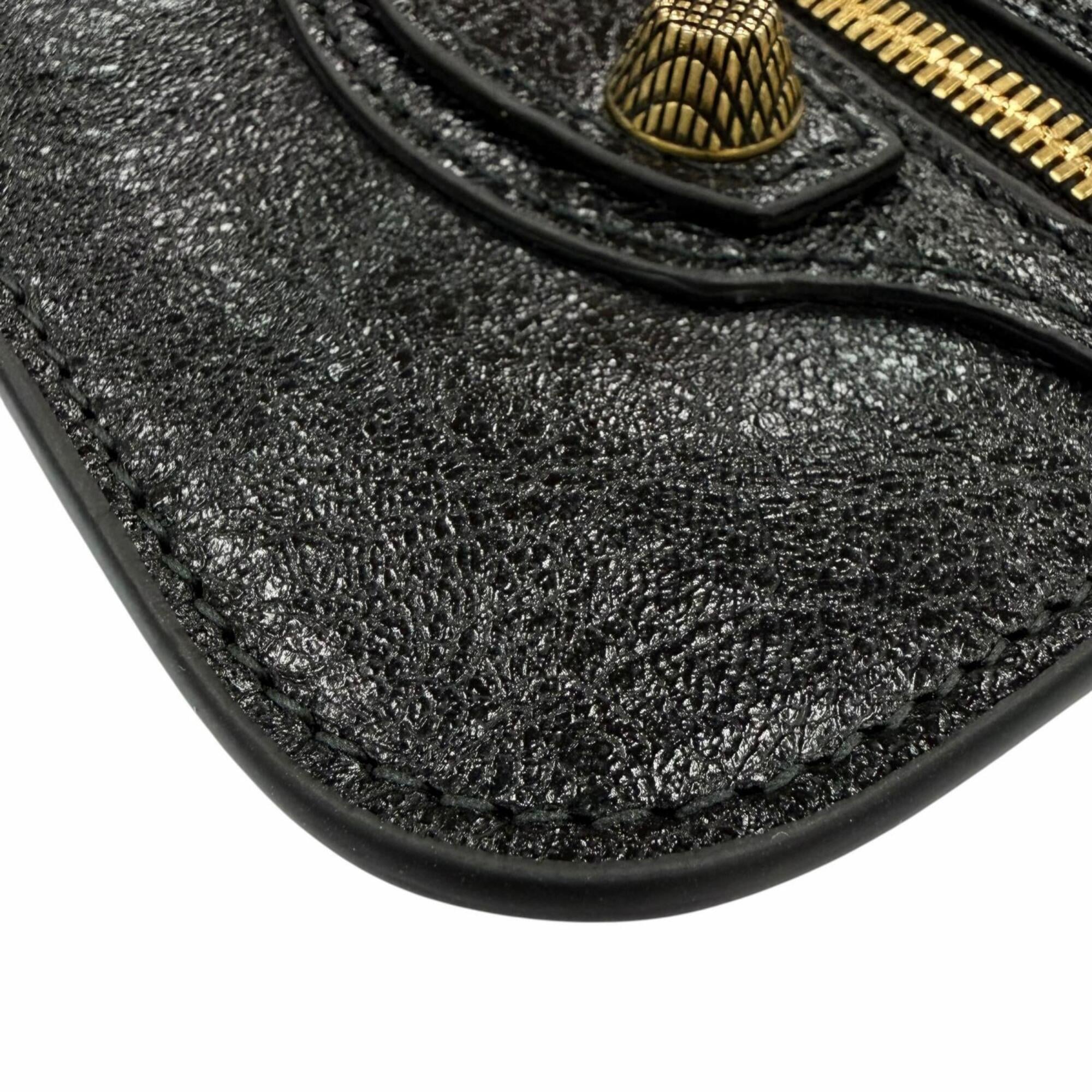 Balenciaga Black Leather Coin Purse/Coin Case (Pre-Owned)