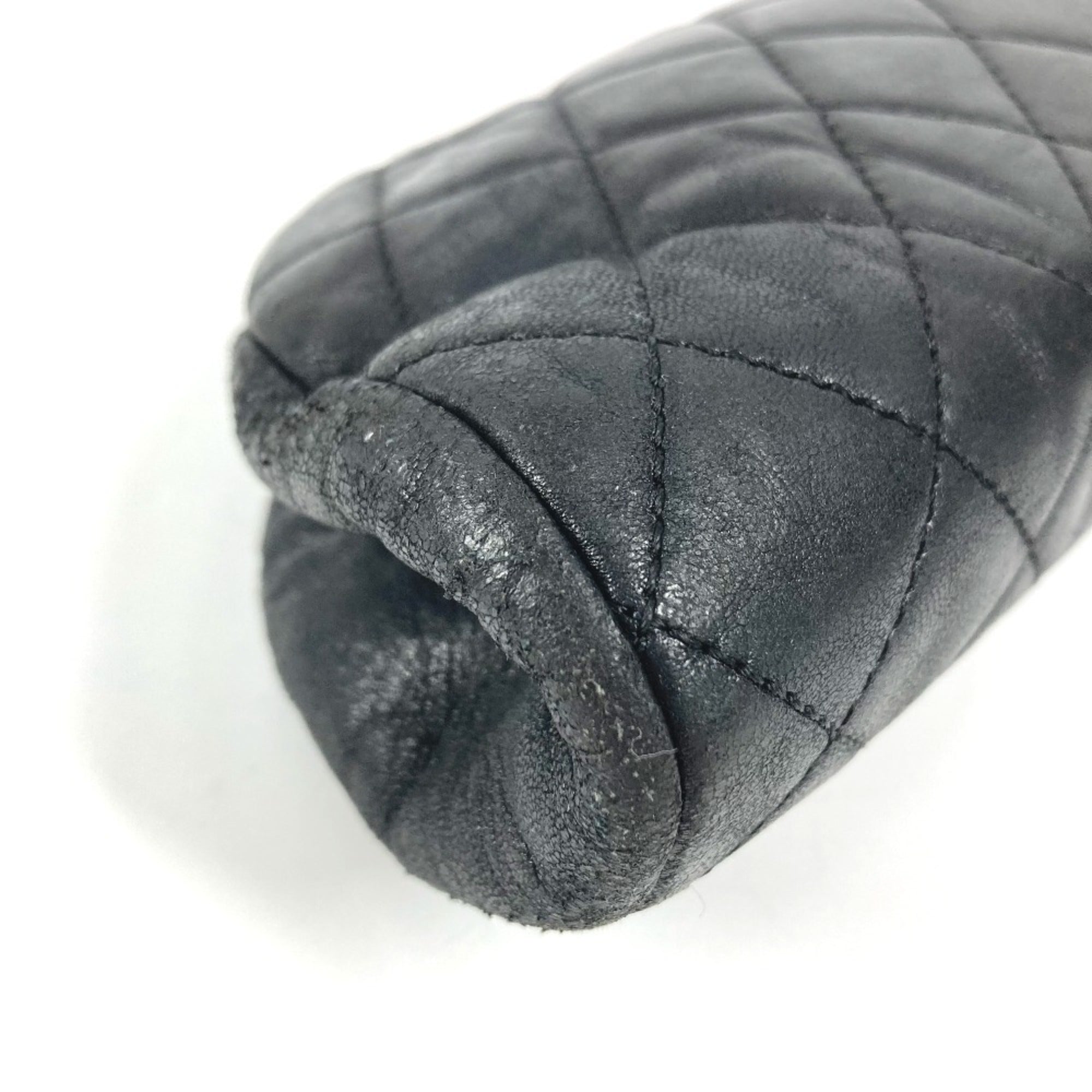 Chanel Black Leather Clutch Bag Pouch (Pre-Owned)