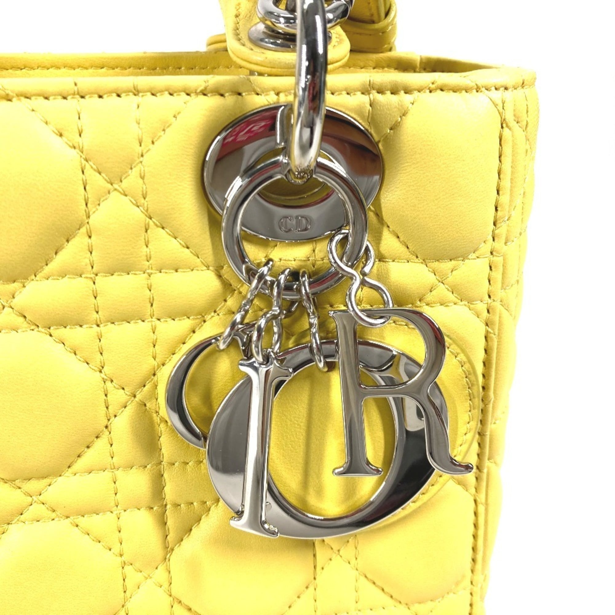 Christian Dior Yellow Leather Handbag Shoulder Bag (Pre-Owned)