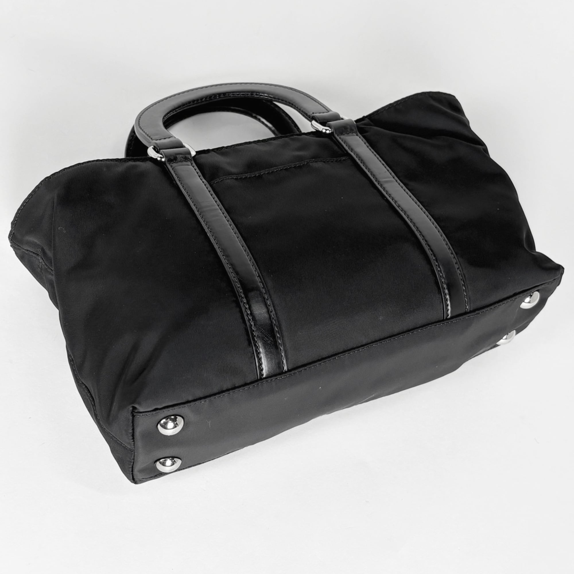 Prada Black Nylon Leather Handbag (Pre-Owned)