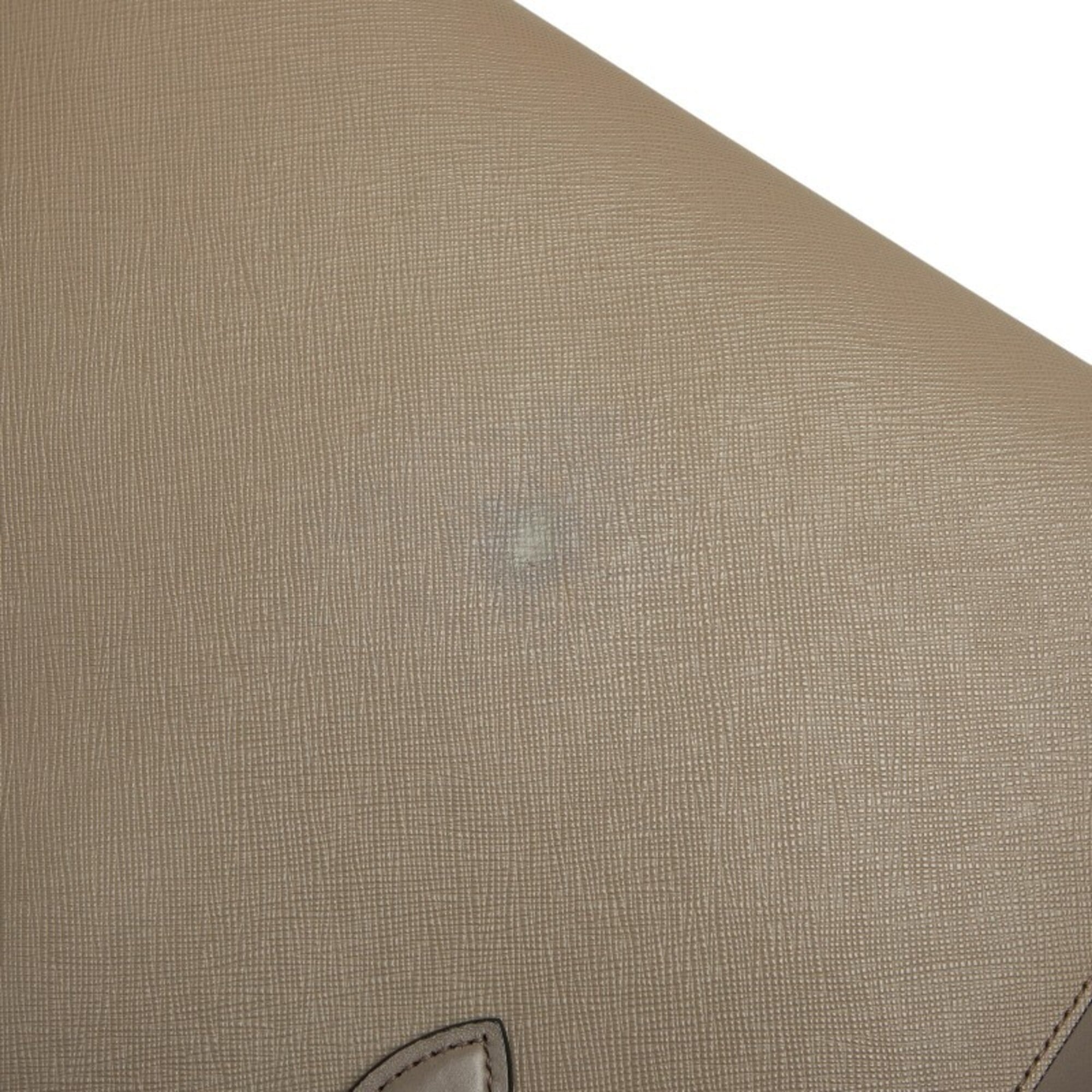 Prada Grayish Leather Handbag Shoulder Bag (Pre-Owned)