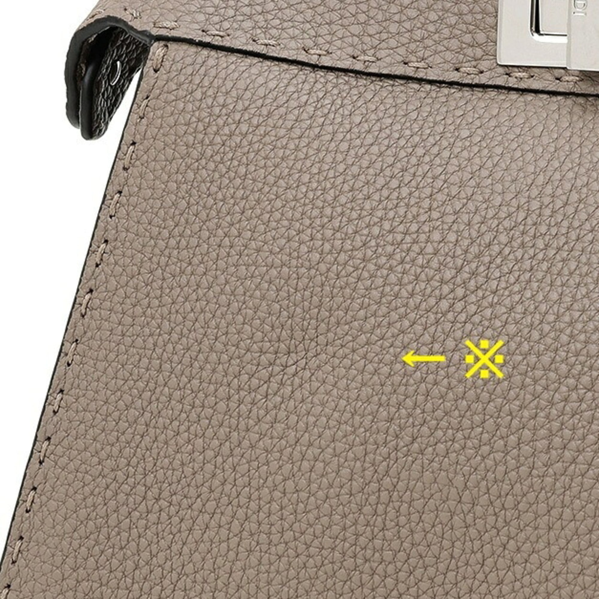 Fendi Grayish Leather Shoulder Bag (Pre-Owned)
