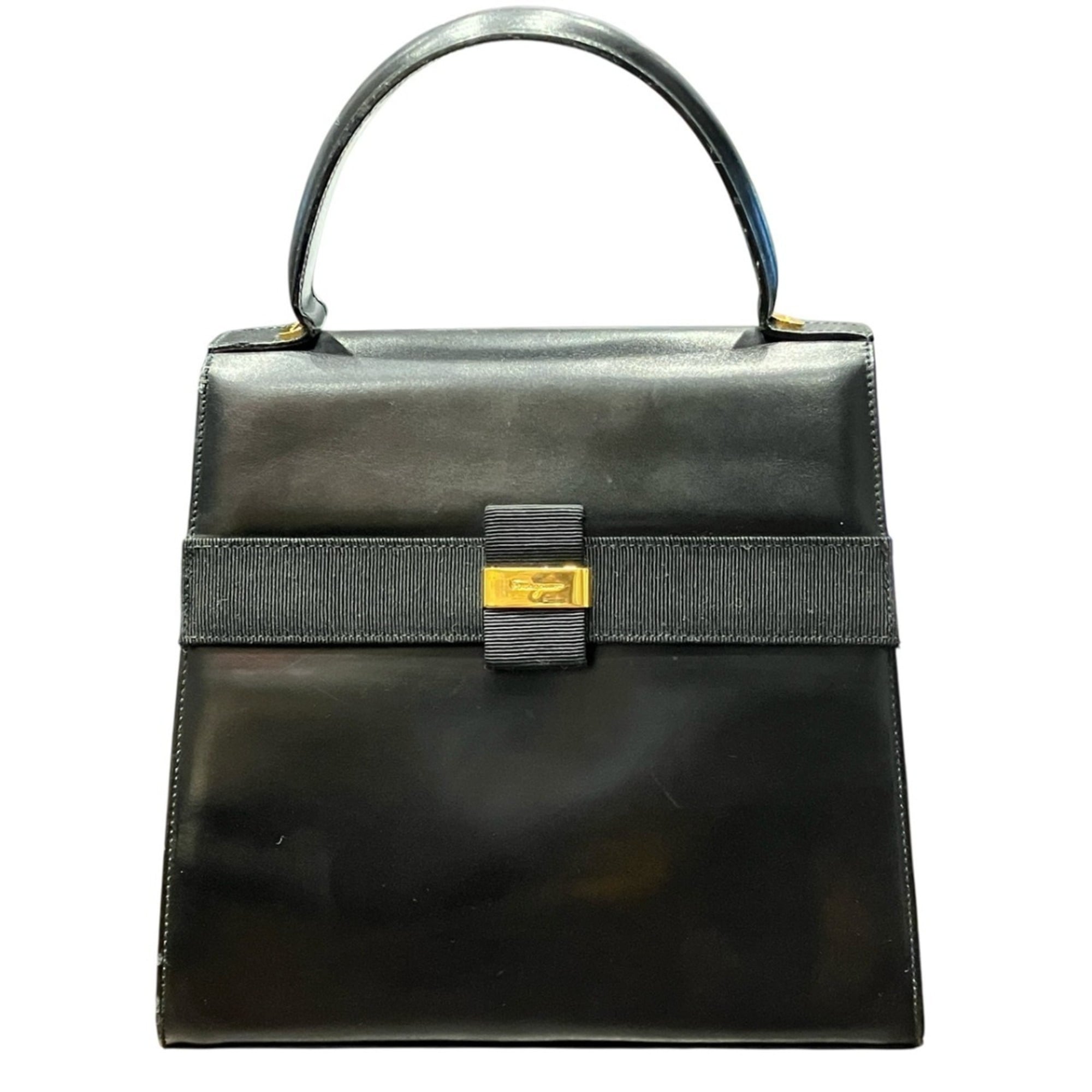 Salvatore Ferragamo Black Leather Handbag (Pre-Owned)