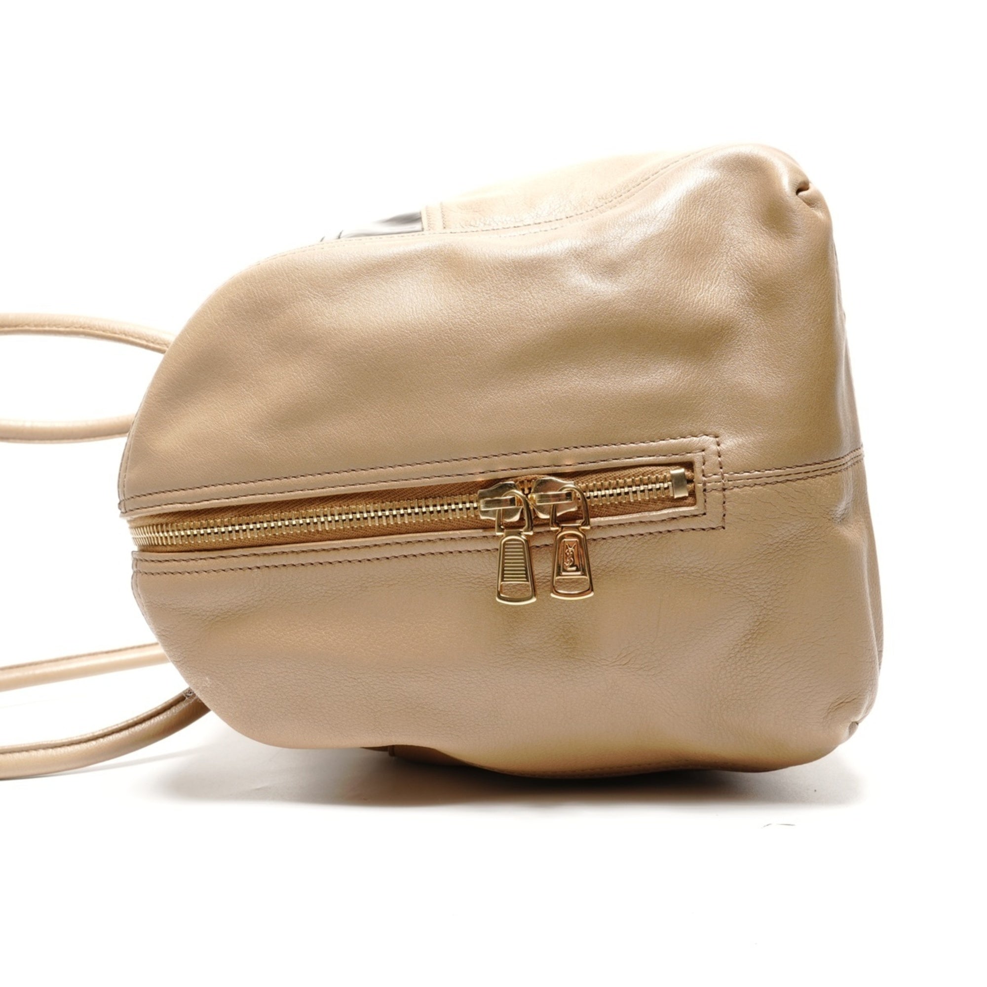 Yves Saint Laurent Beige Leather Boston Bag (Pre-Owned)