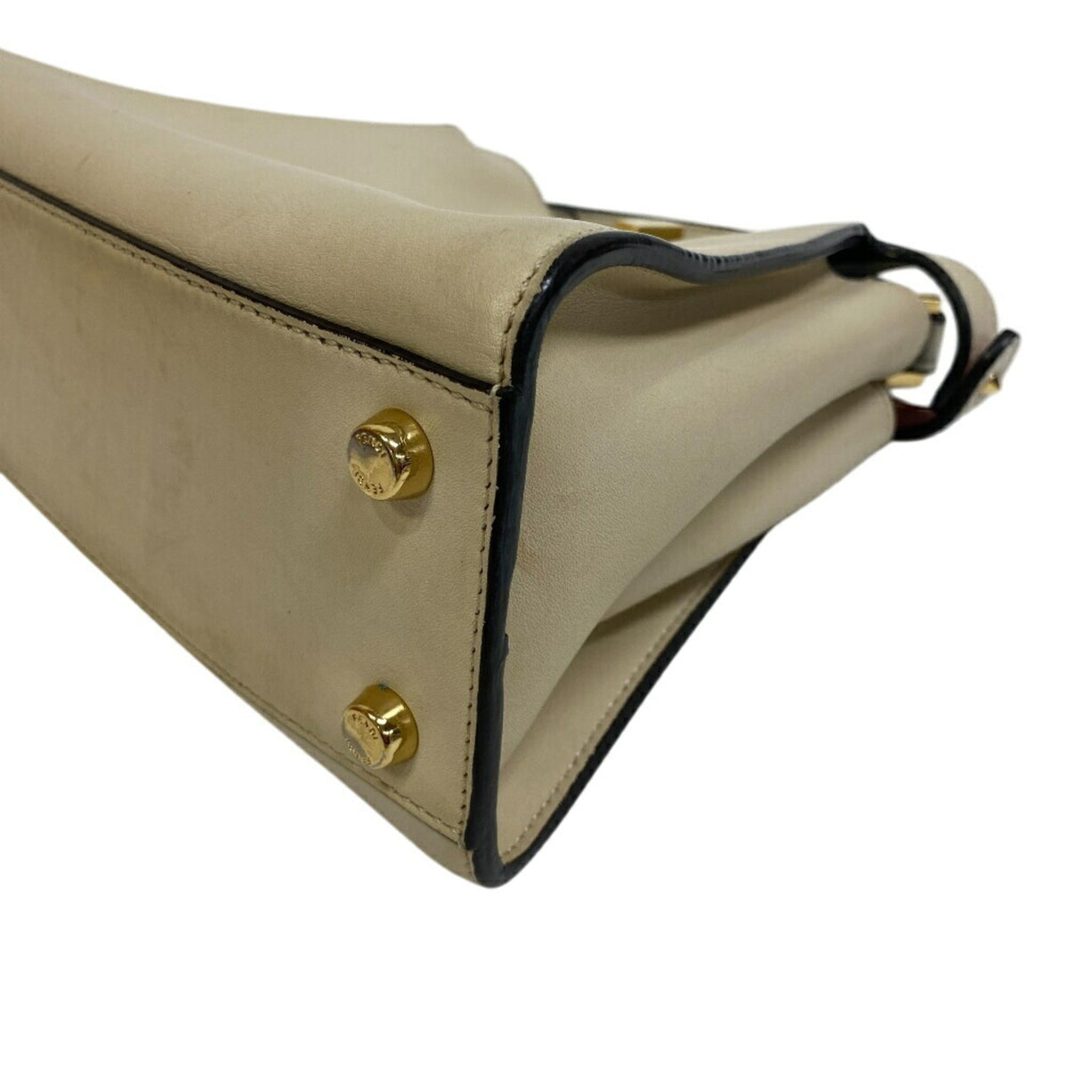 Fendi Beige Leather Handbag Shoulder Bag (Pre-Owned)