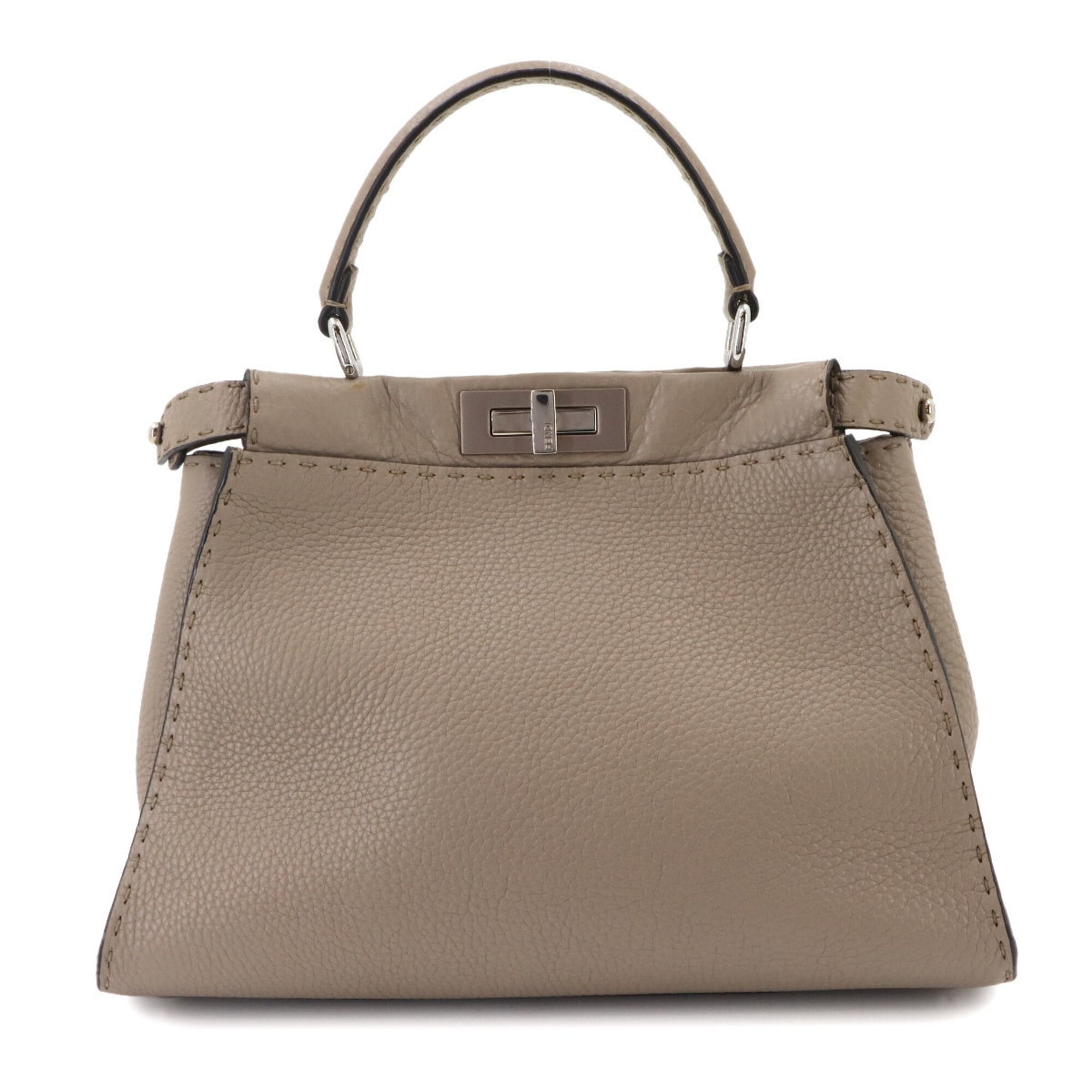Fendi Selleria Beige Leather Handbag (Pre-Owned)