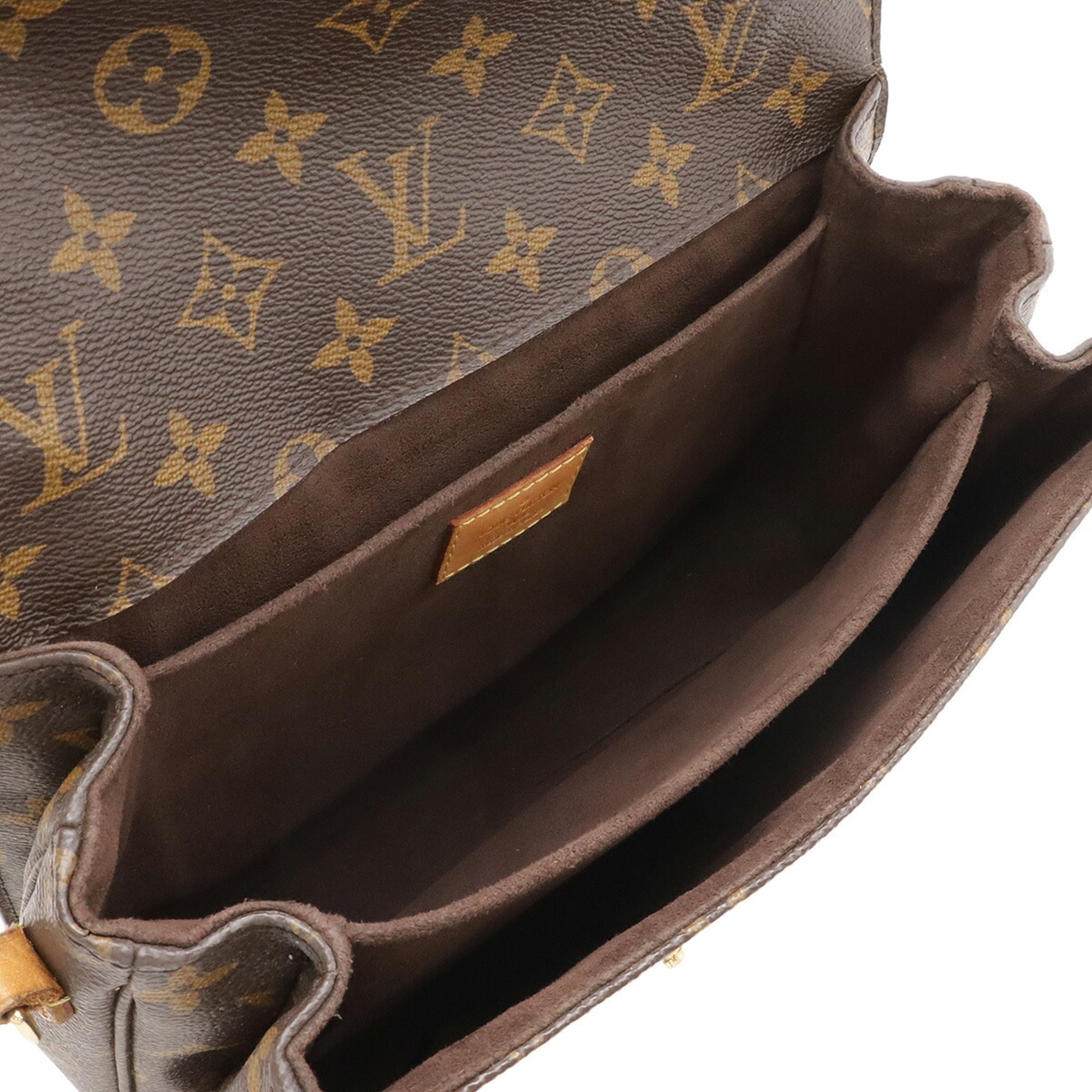 Louis Vuitton Brown Monogram Canvas Clutch Bag Handbag Pochette Shoulder Bag (Pre-Owned)