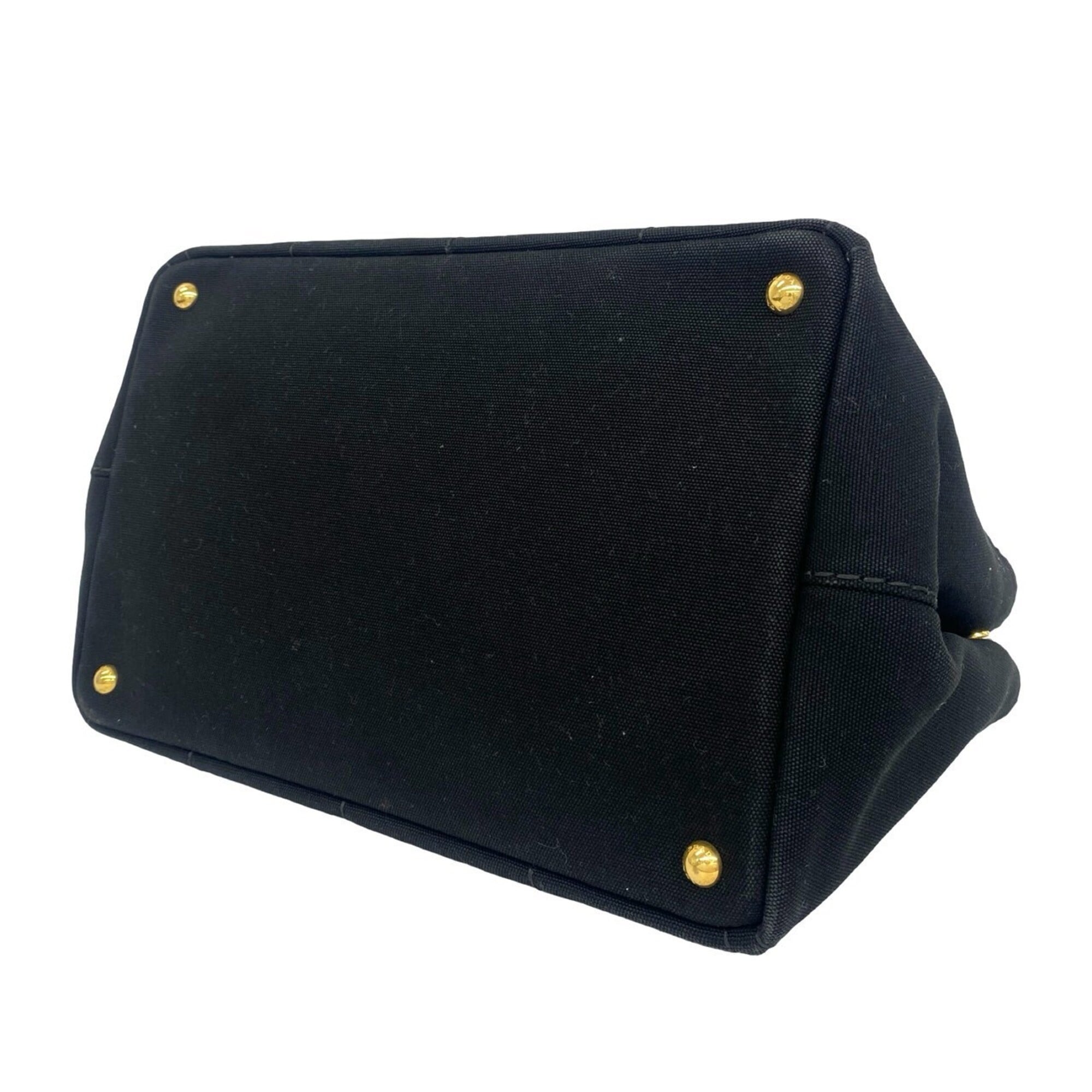 Prada Black Canvas Handbag Shoulder Bag Tote Bag (Pre-Owned)