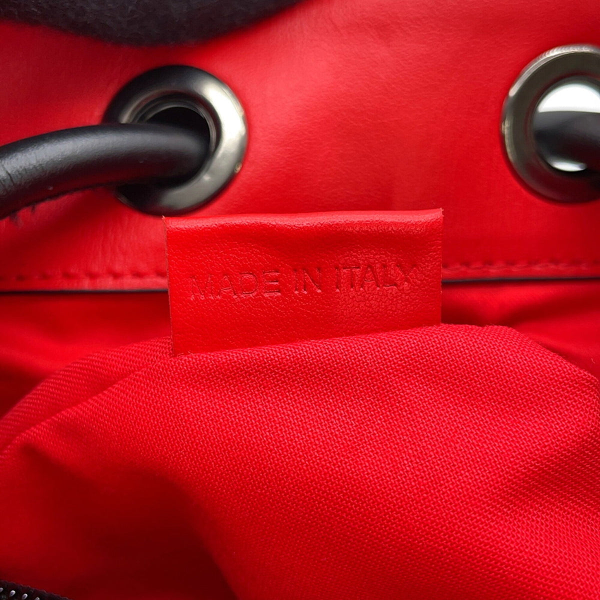 Christian Louboutin Black Red Color Leather Backpack (Pre-Owned)