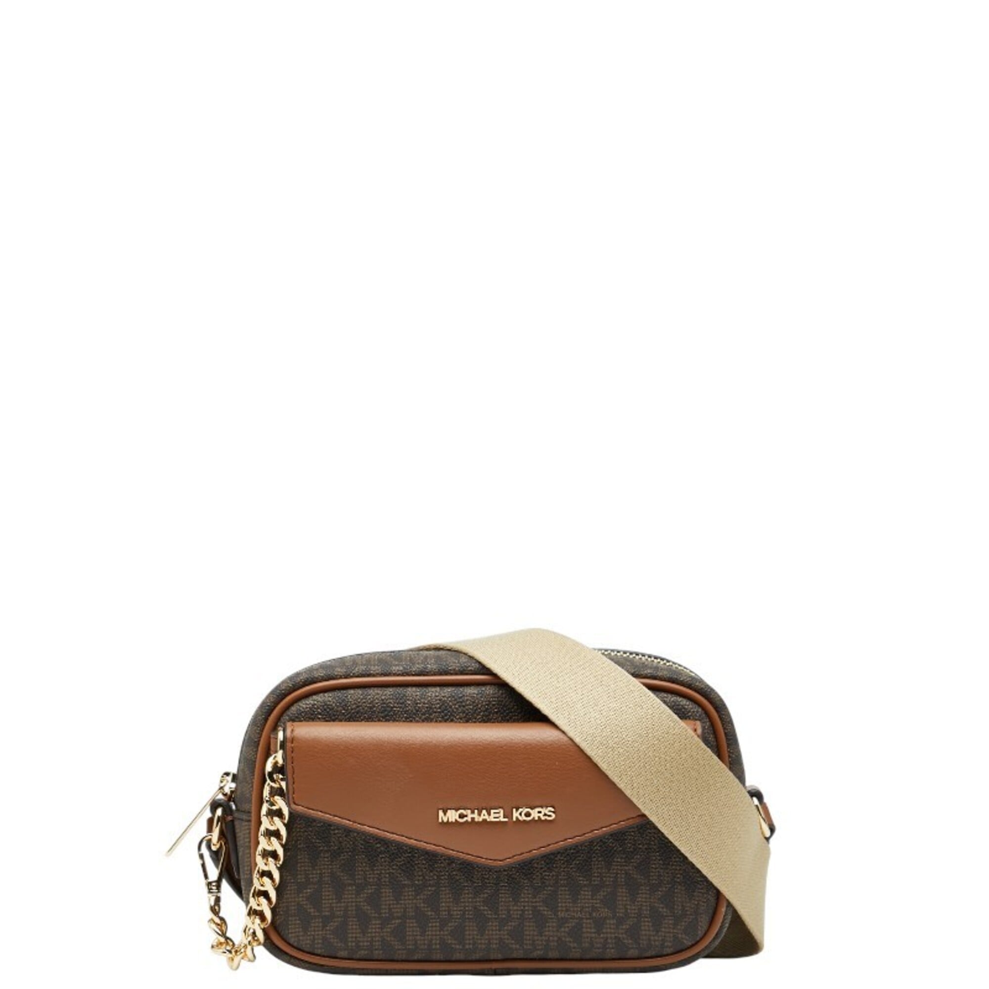 Michael Kors Brown Pvc Leather Pouch Shoulder Bag (Pre-Owned)