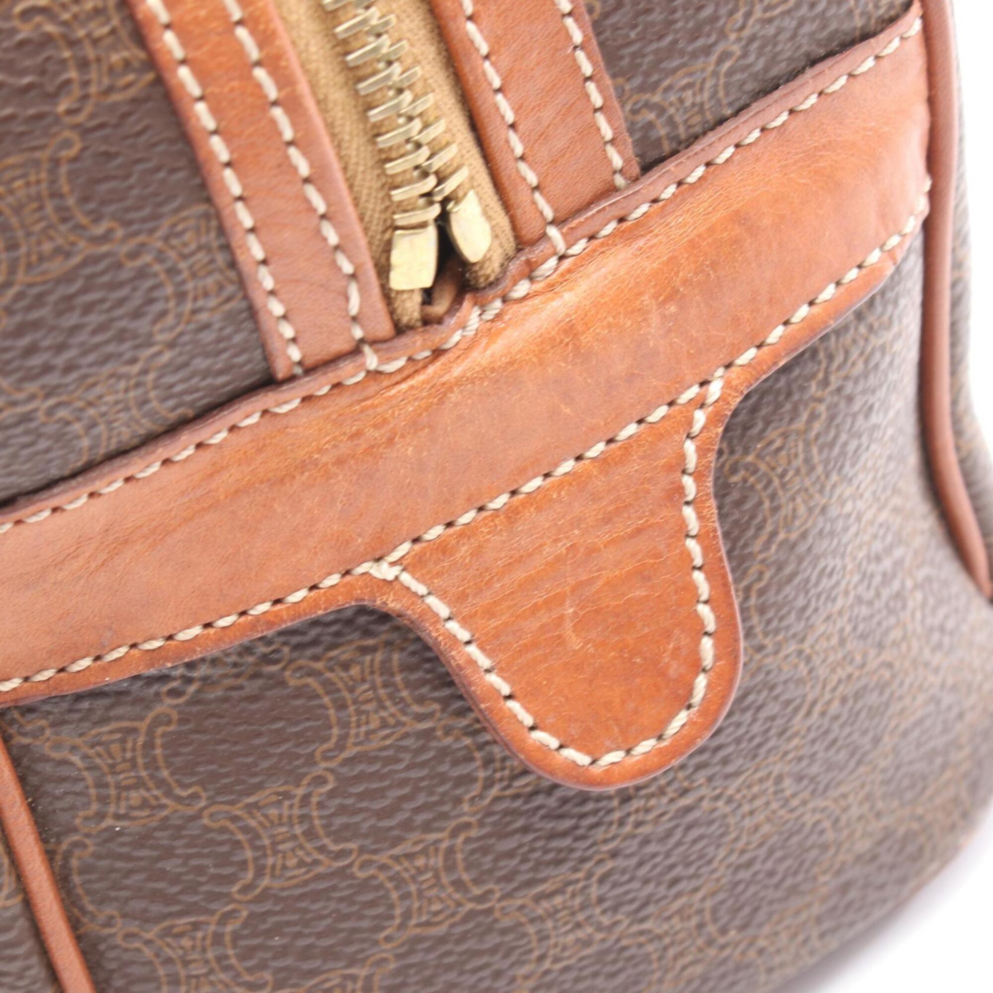 Celine Brown Coated Canvas Leather Handbag (Pre-Owned)