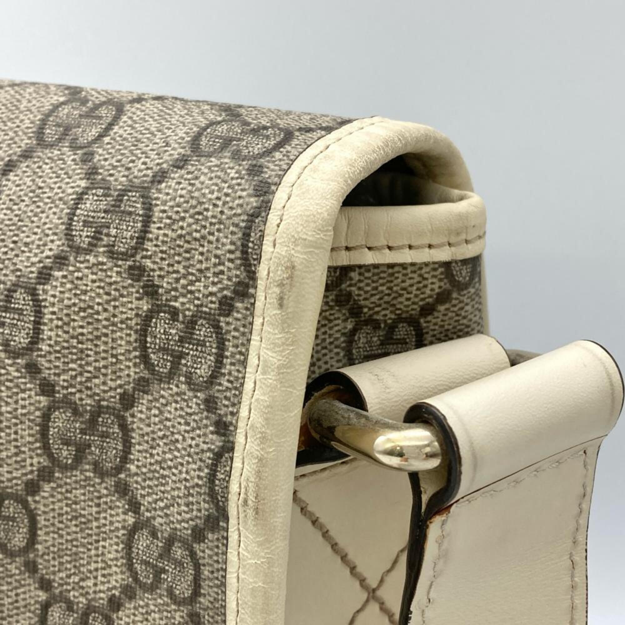 Gucci Beige Ivory Gg Supreme Canvas Shoulder Bag (Pre-Owned)