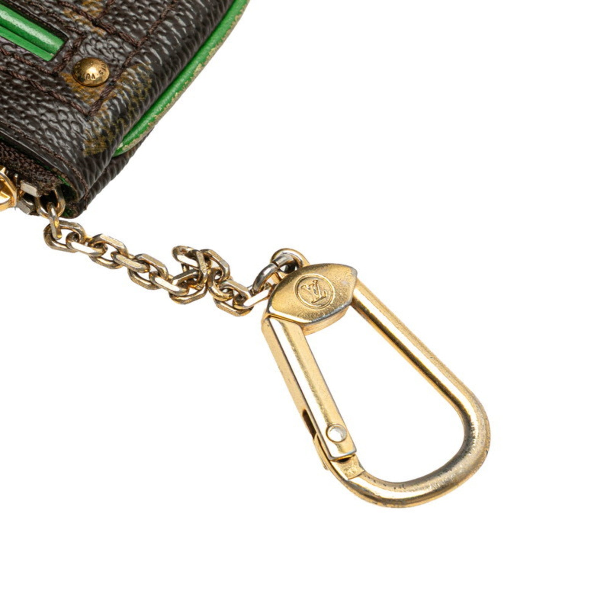 Louis Vuitton Monogram Perfo Brown Vert Pvc Leather Pochette (Pre-Owned)