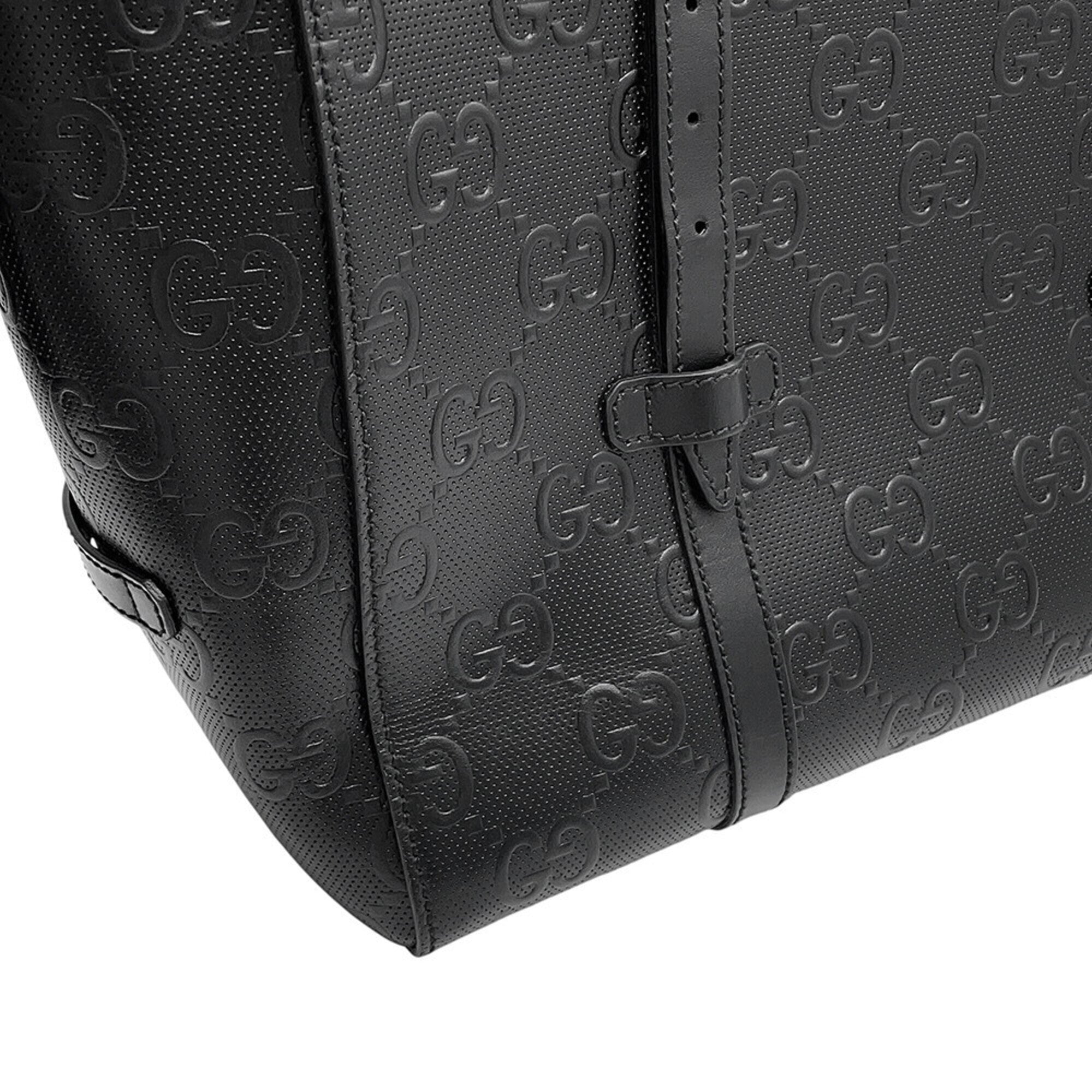 Gucci Black Leather Handbag Tote Bag (Pre-Owned)