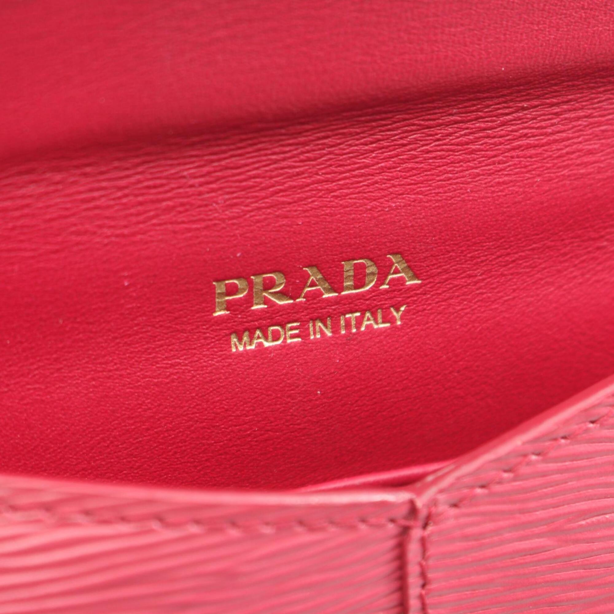 Prada Pink Leather Bill Wallet (Bi-Fold) (Pre-Owned)